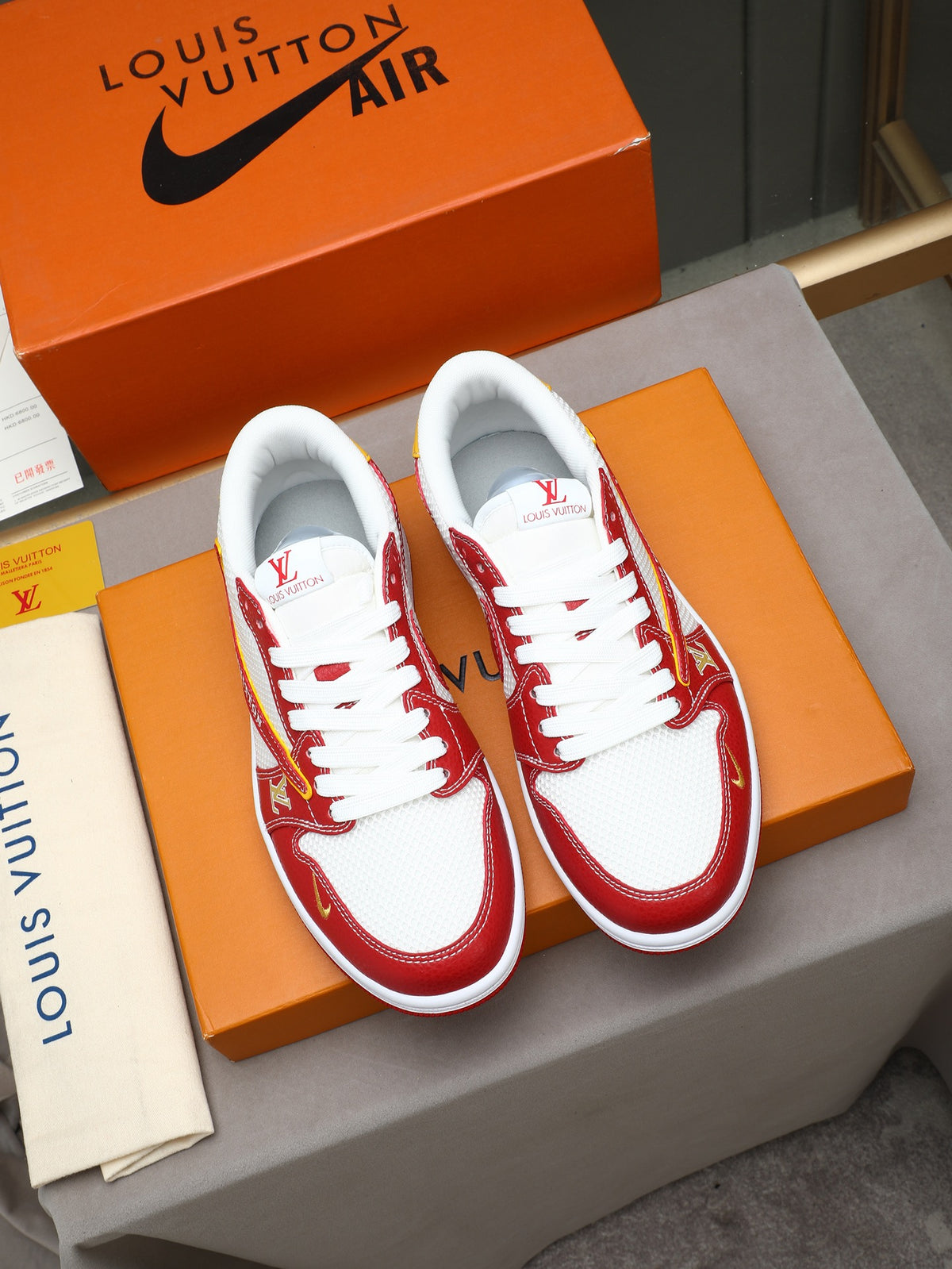 Air Jordan 1 Low Travis Scott x Louis Vuitton Red White Sneaker