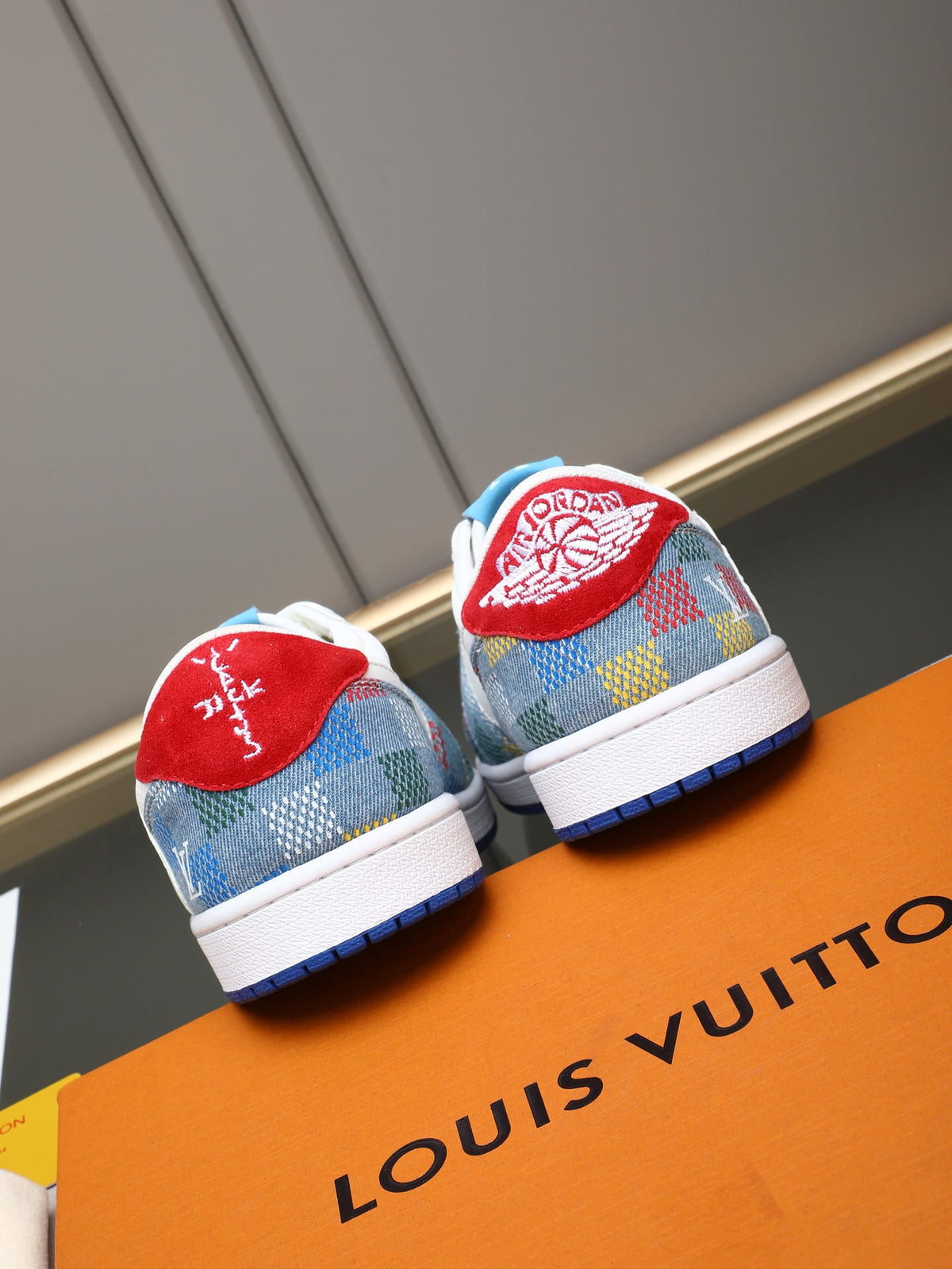 Air Jordan 1 Low Travis Scott x Louis Vuitton White Multicolor Sneakers