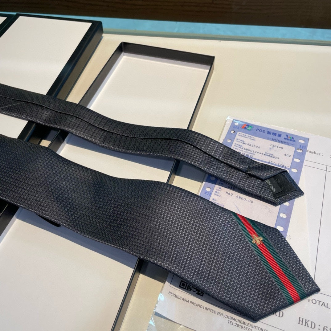 Men’s Black Stripe Silk Tie