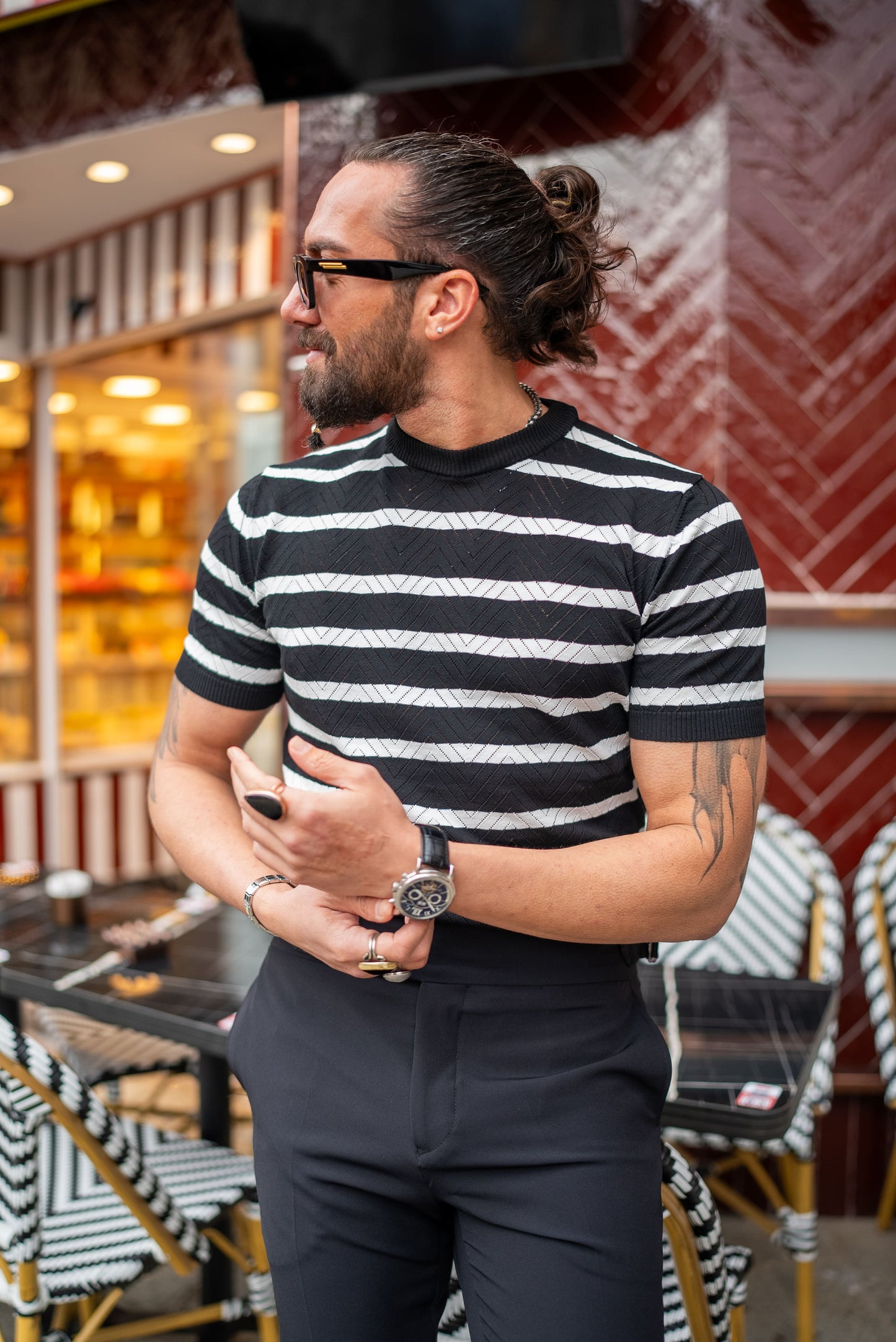 Midnight Mirage Patterned Crewneck