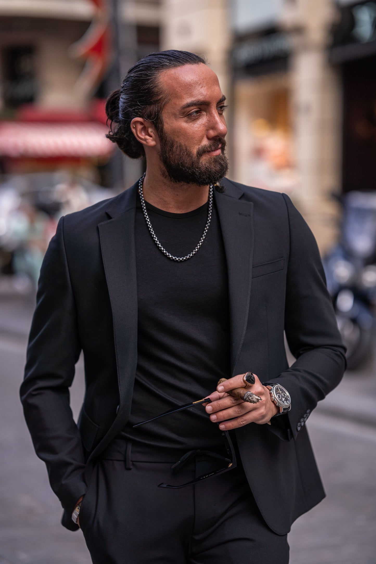 Black Casual Slim Fit Suit for Men
