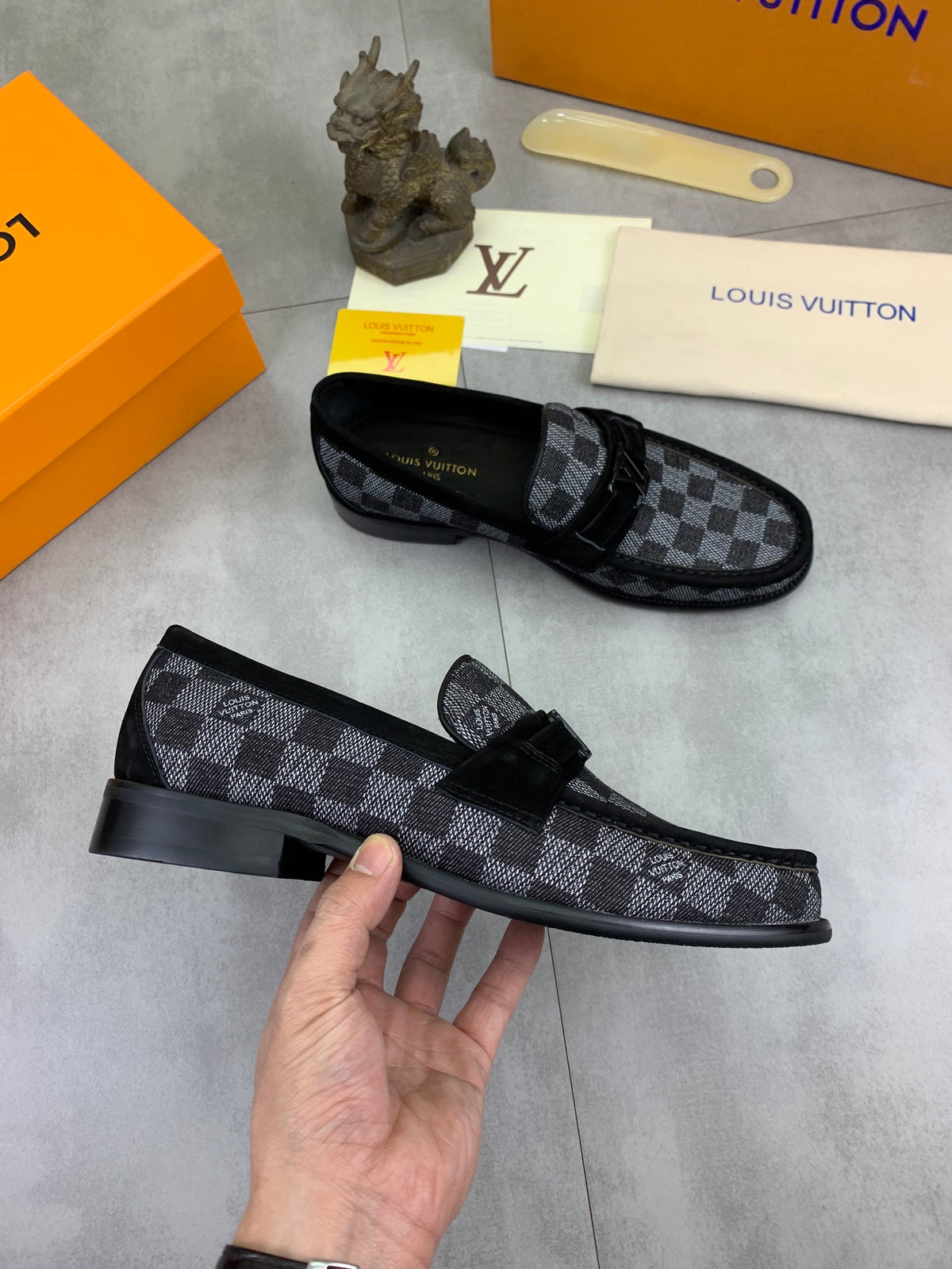Louis Vuitton Major Black Damier Denim Loafer