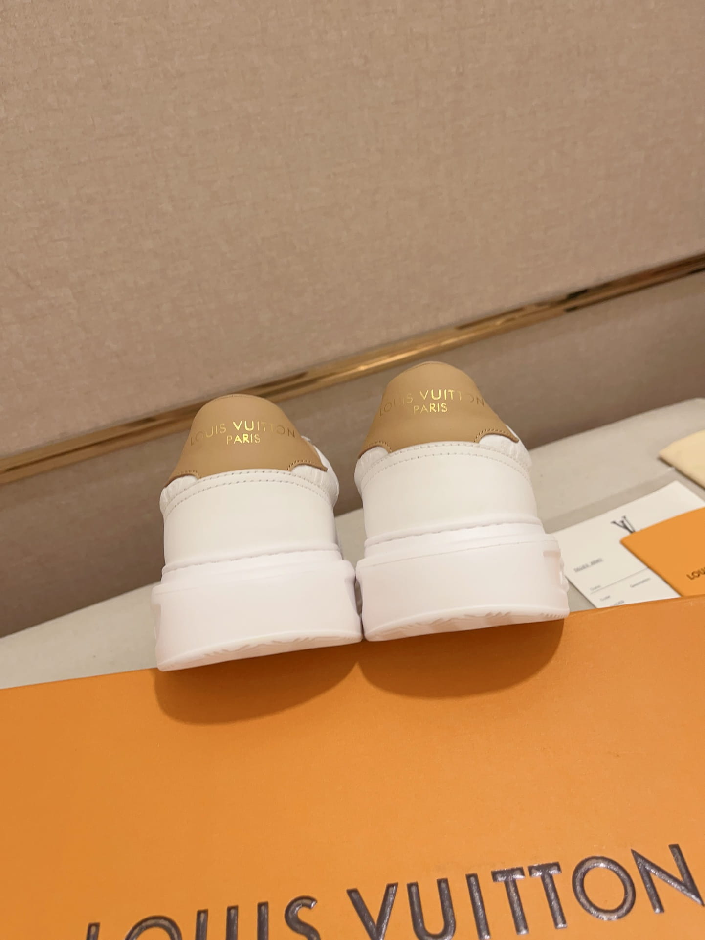 Louis Vuitton Beverly Hills White & Tan Monogram Sneakers