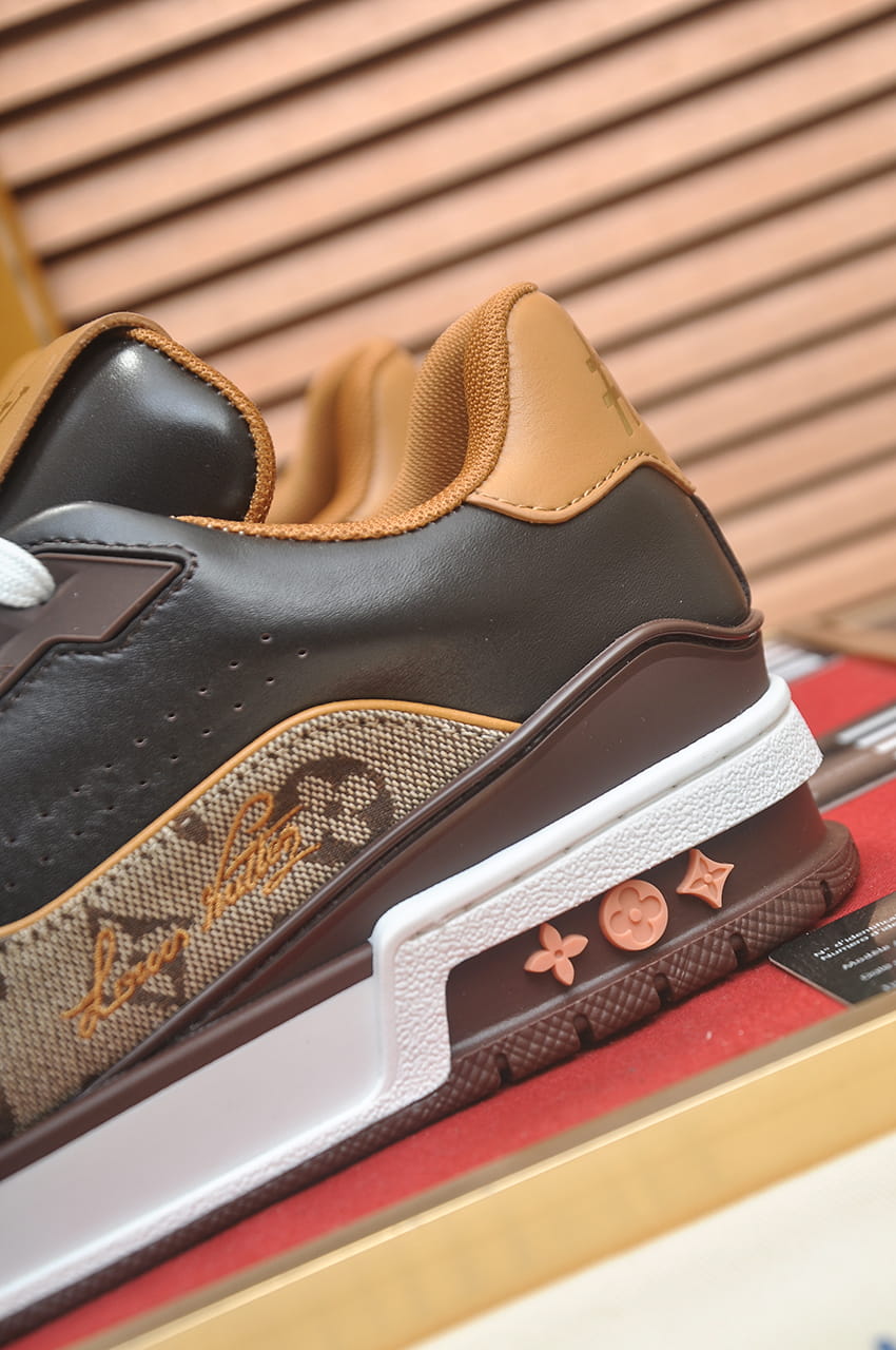 Louis Vuitton LV Trainer Sneakers in Brown and Tan Monogram Leather