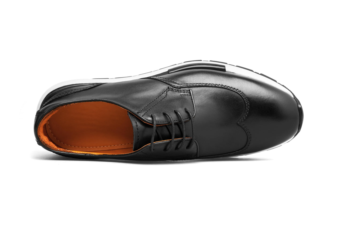 Men’s Black Leather Derby Wingtip Sneakers