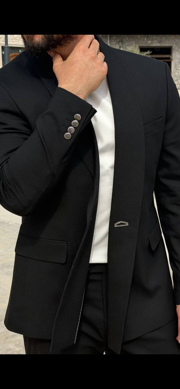 Men’s Black Shawl Lapel Slim Fit Suit