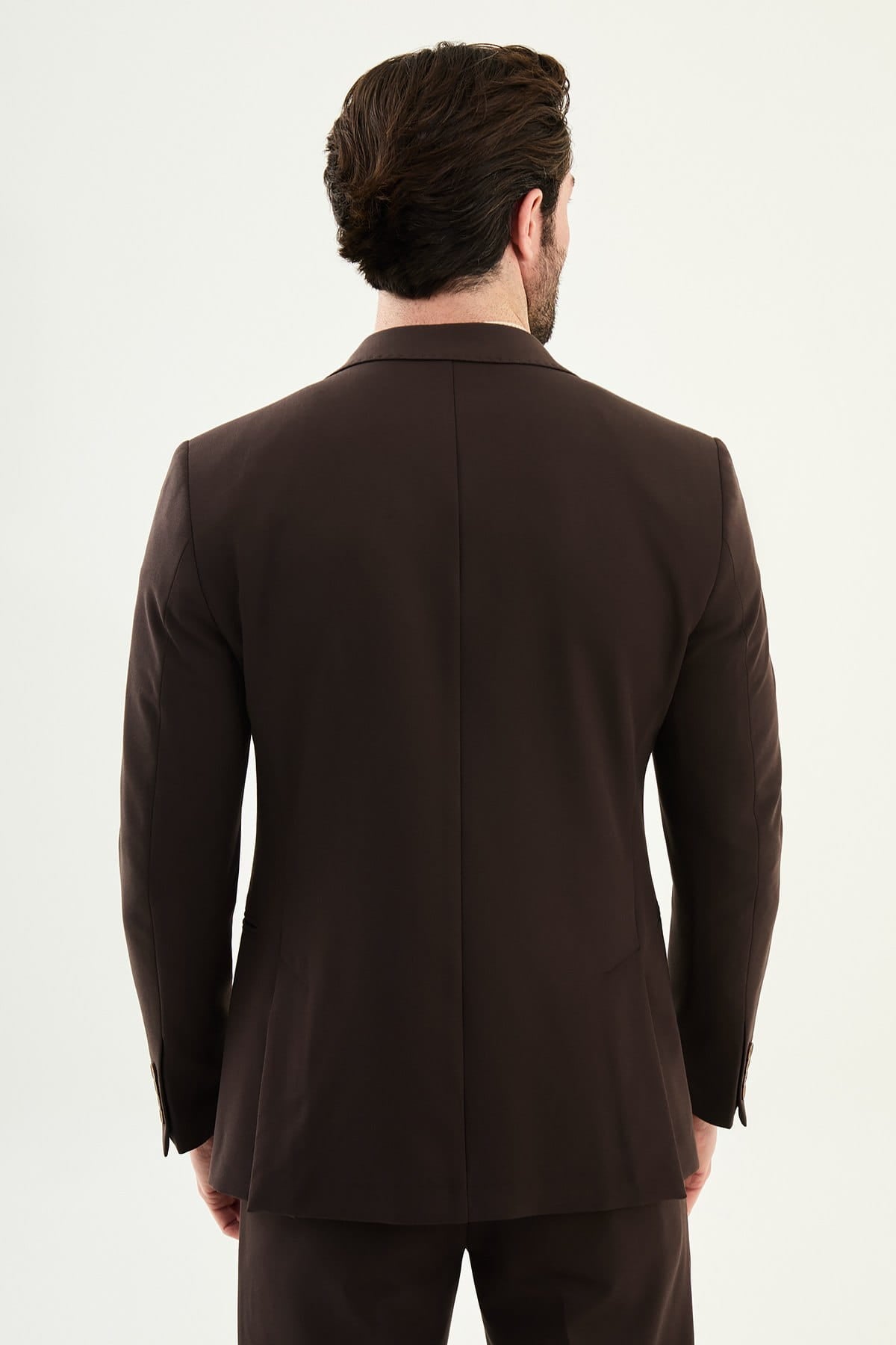 Men’s Chocolate Brown Slim-Fit Casual Suit