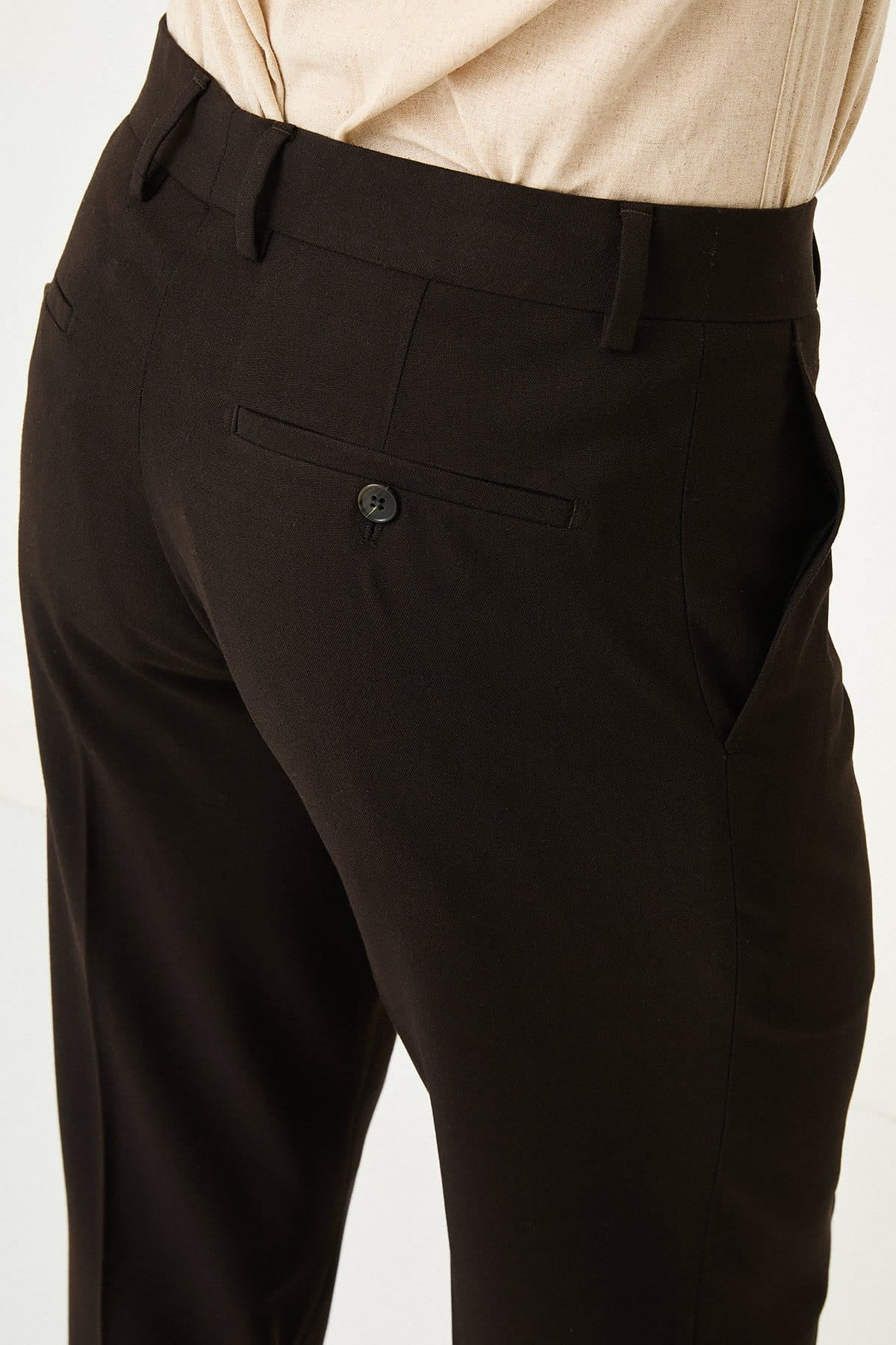Men’s Dark Brown Slim Fit Formal Trousers