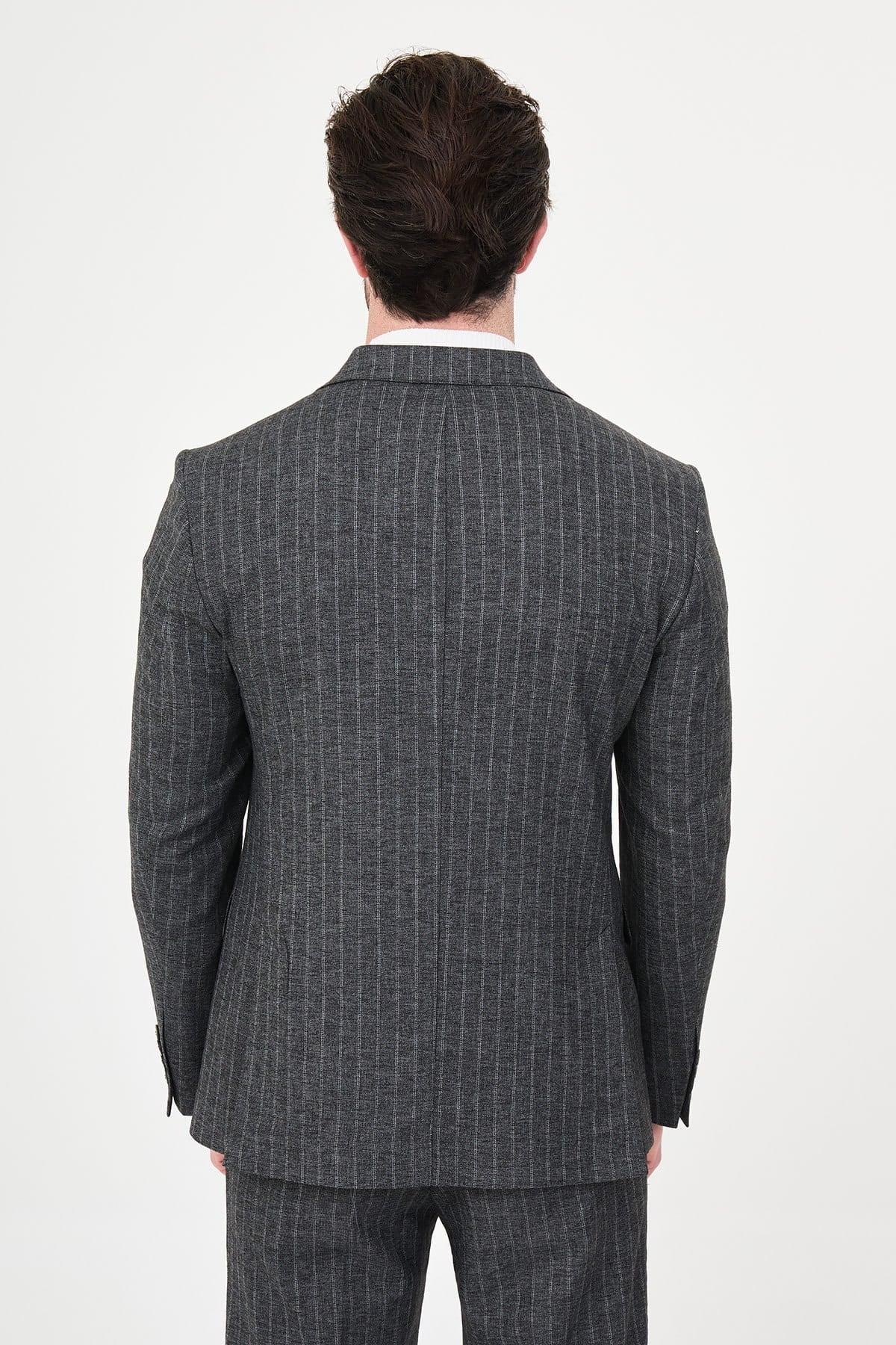 Men’s Grey Pinstripe Slim Fit Suit