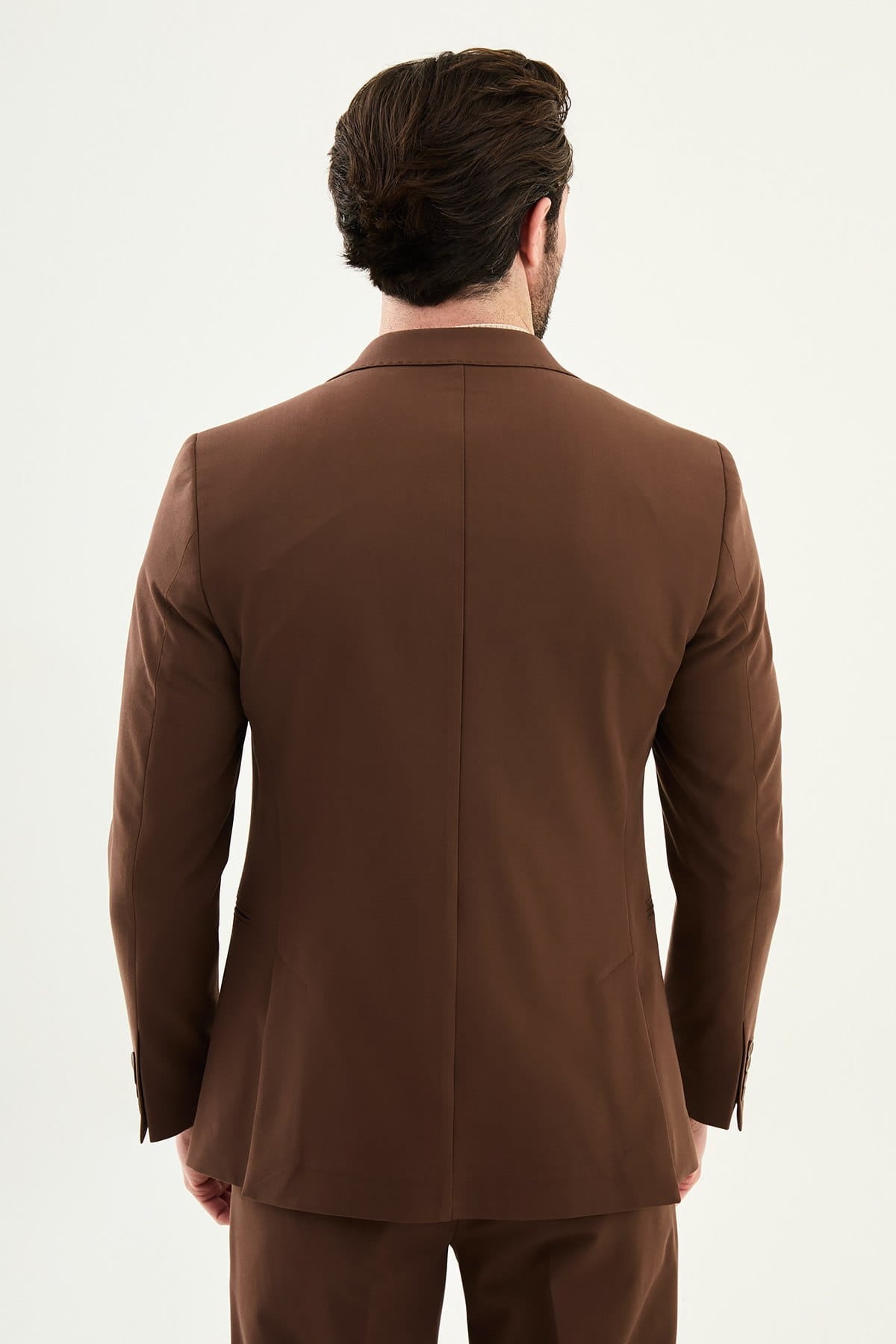 Men’s Mocha Brown Slim-Fit Casual Suit