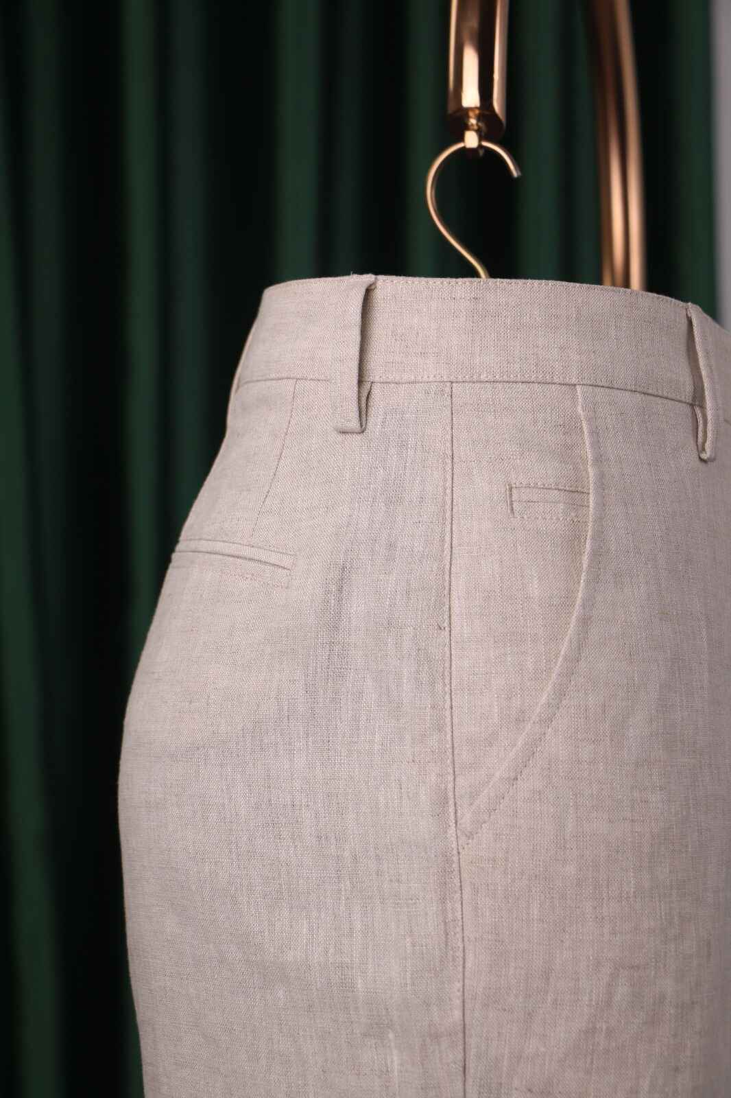 Men’s Natural Beige Linen Shorts