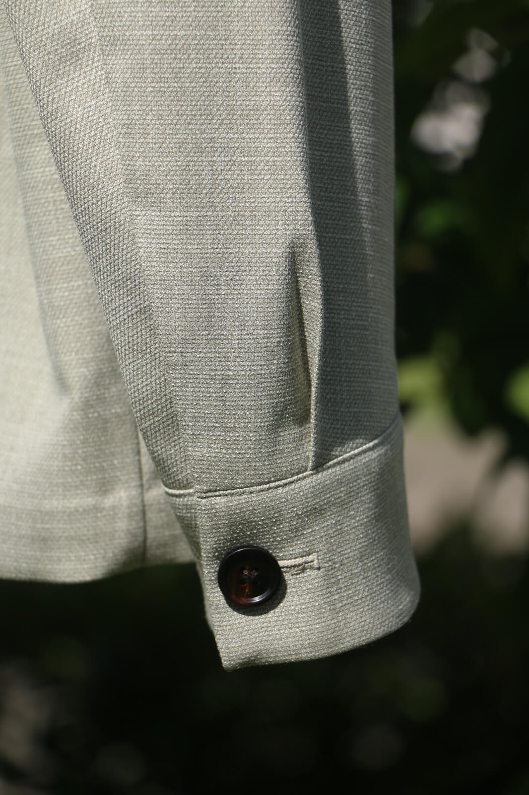 Minimalist Overshirt Jacket in Sage Green Wool Blend