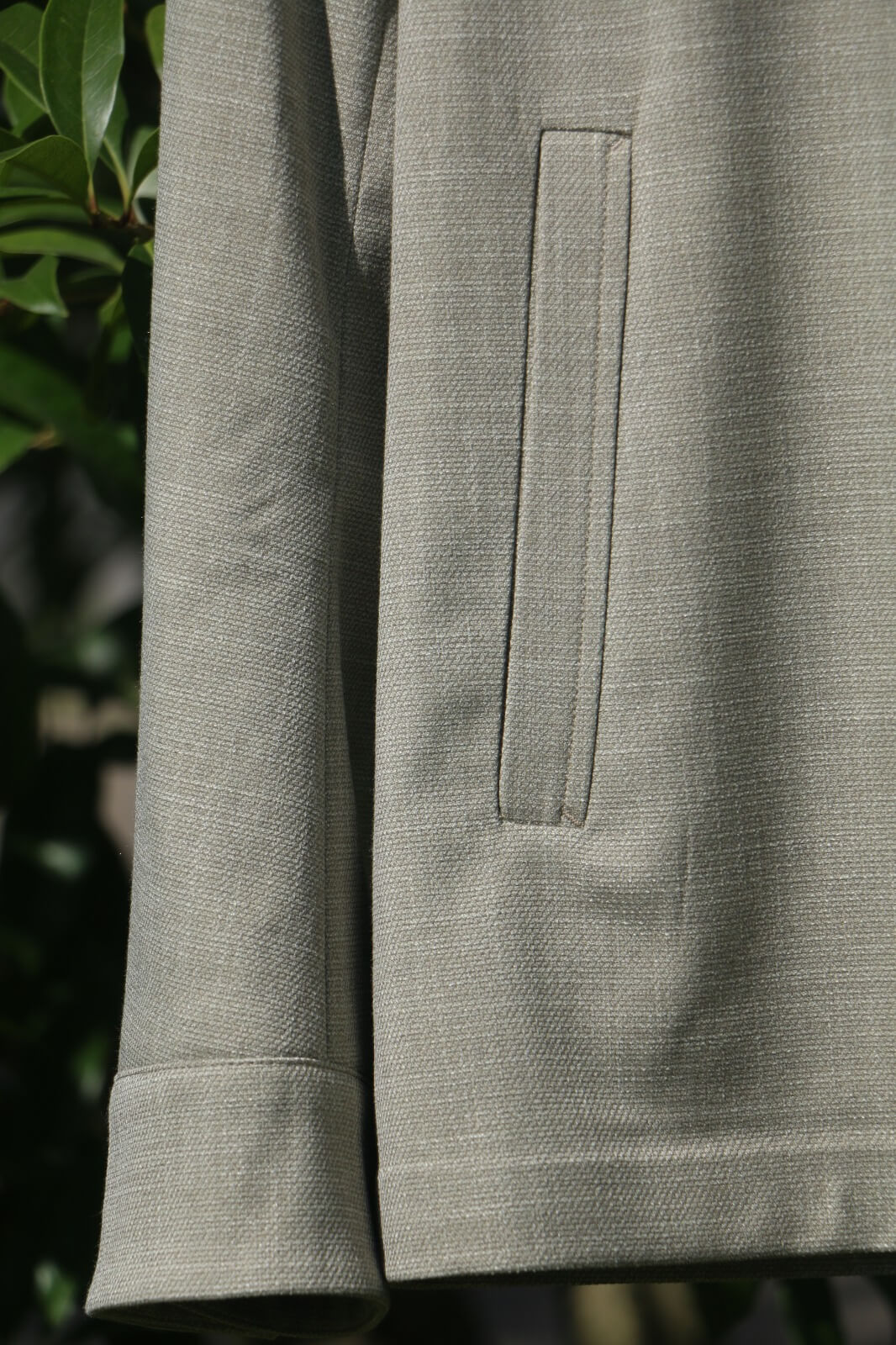 Minimalist Overshirt Jacket in Sage Green Wool Blend
