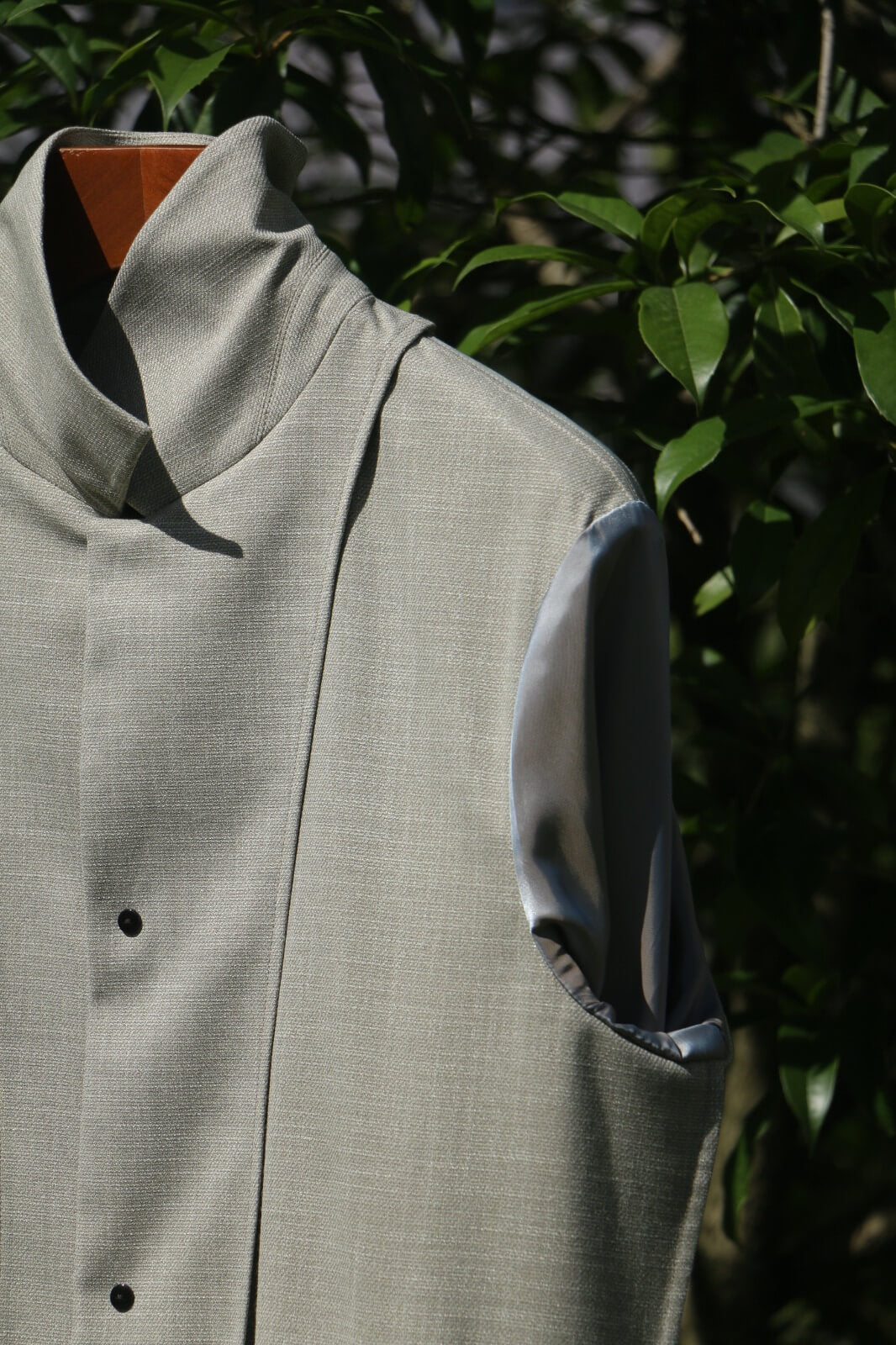 Minimalist Overshirt Jacket in Sage Green Wool Blend