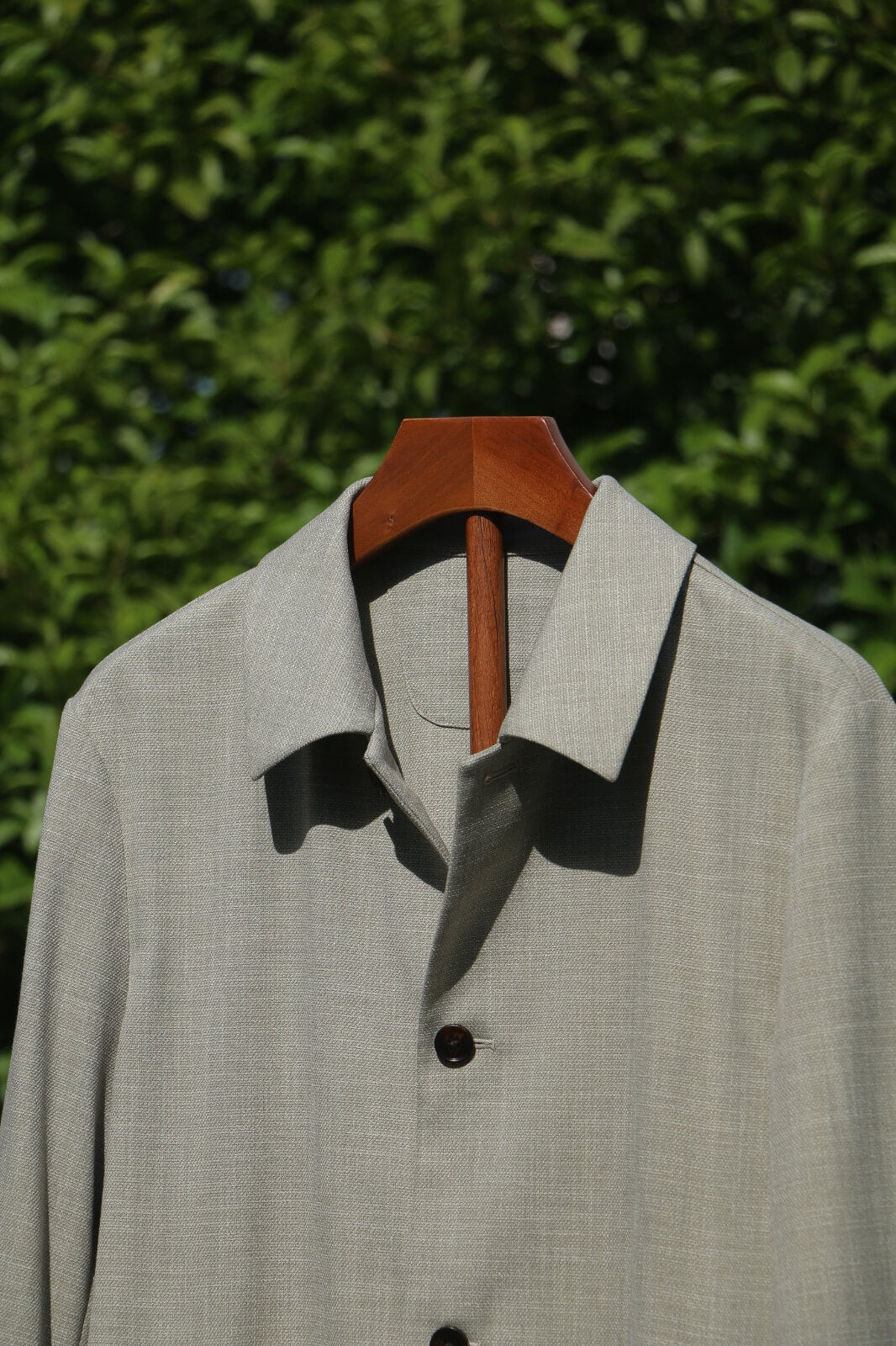 Minimalist Overshirt Jacket in Sage Green Wool Blend
