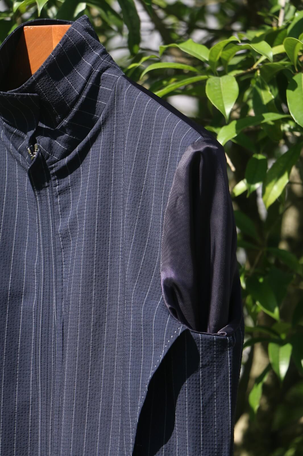 Navy Pinstripe Technical Jacket – Zegna Fabric Edition
