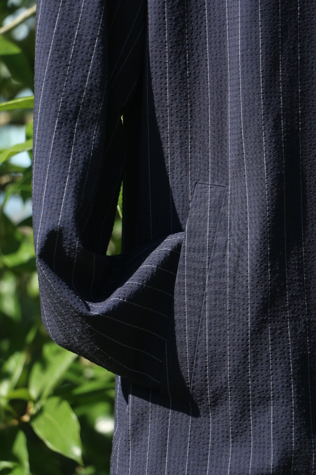 Navy Pinstripe Technical Jacket – Zegna Fabric Edition