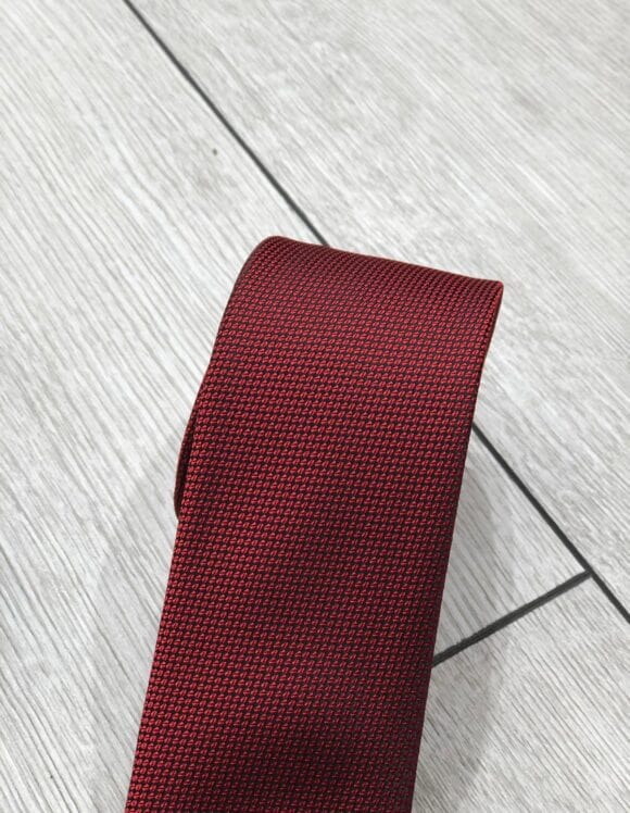 Claret Red Textured Tie for Men