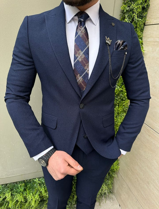 Mariner Smoked Navy Slim Fit Suit on display