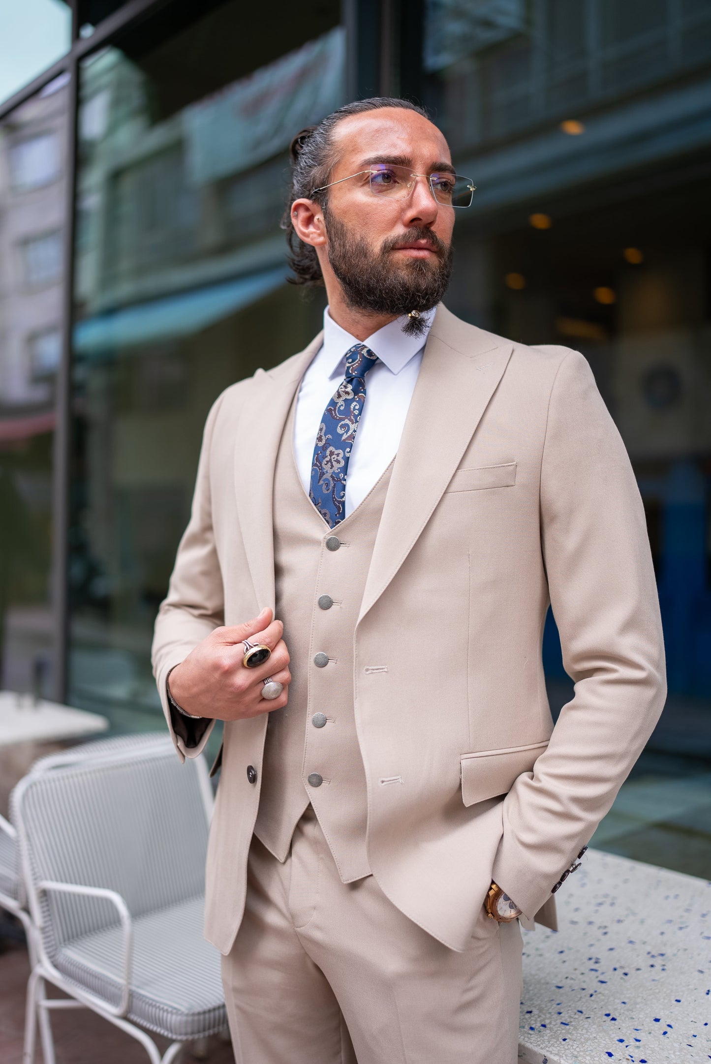 Silk Beige Suit