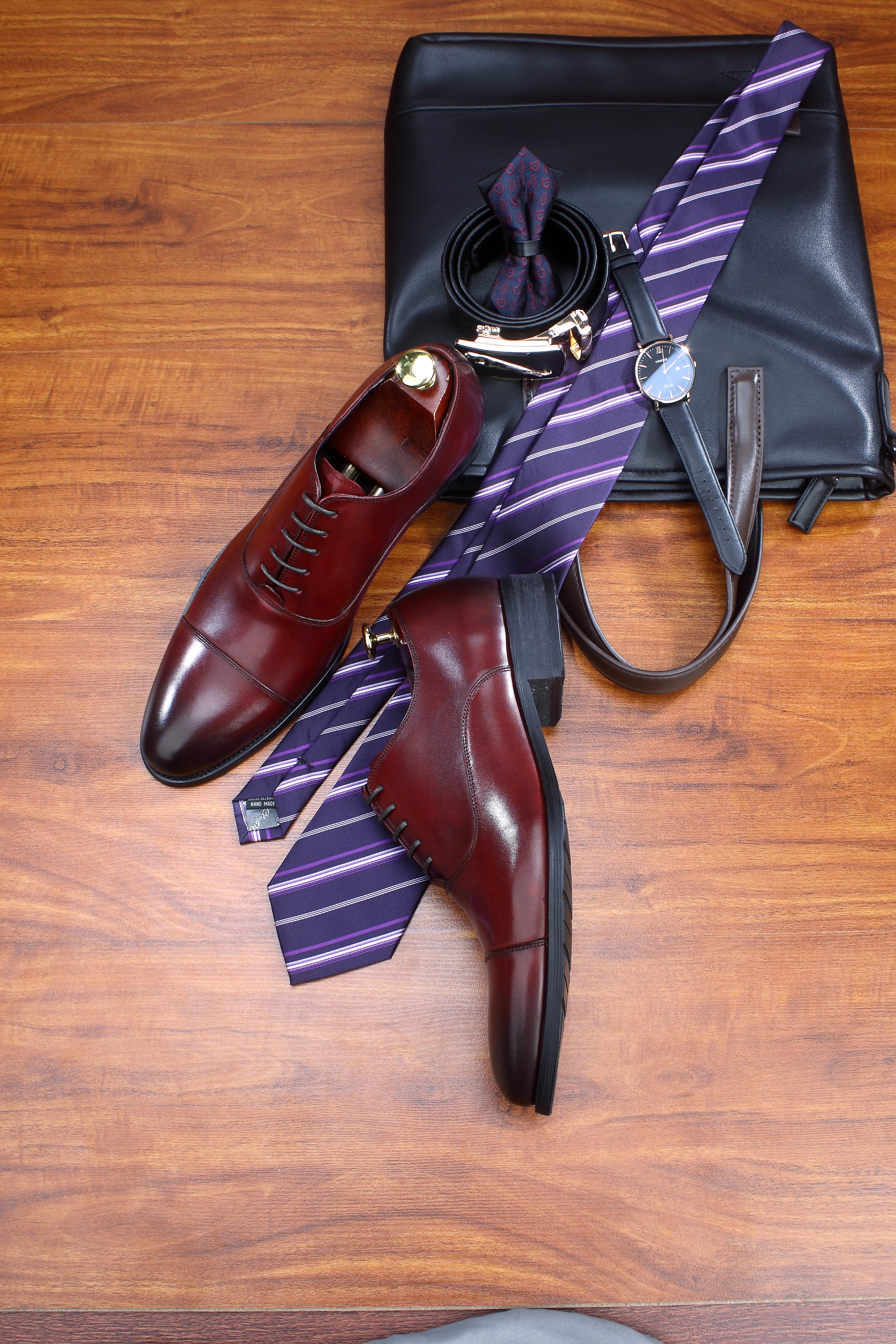 Artisan Burgundy Oxford Shoes SUITHARBOR Artisan Burgundy Oxford Shoes SUITHARBOR