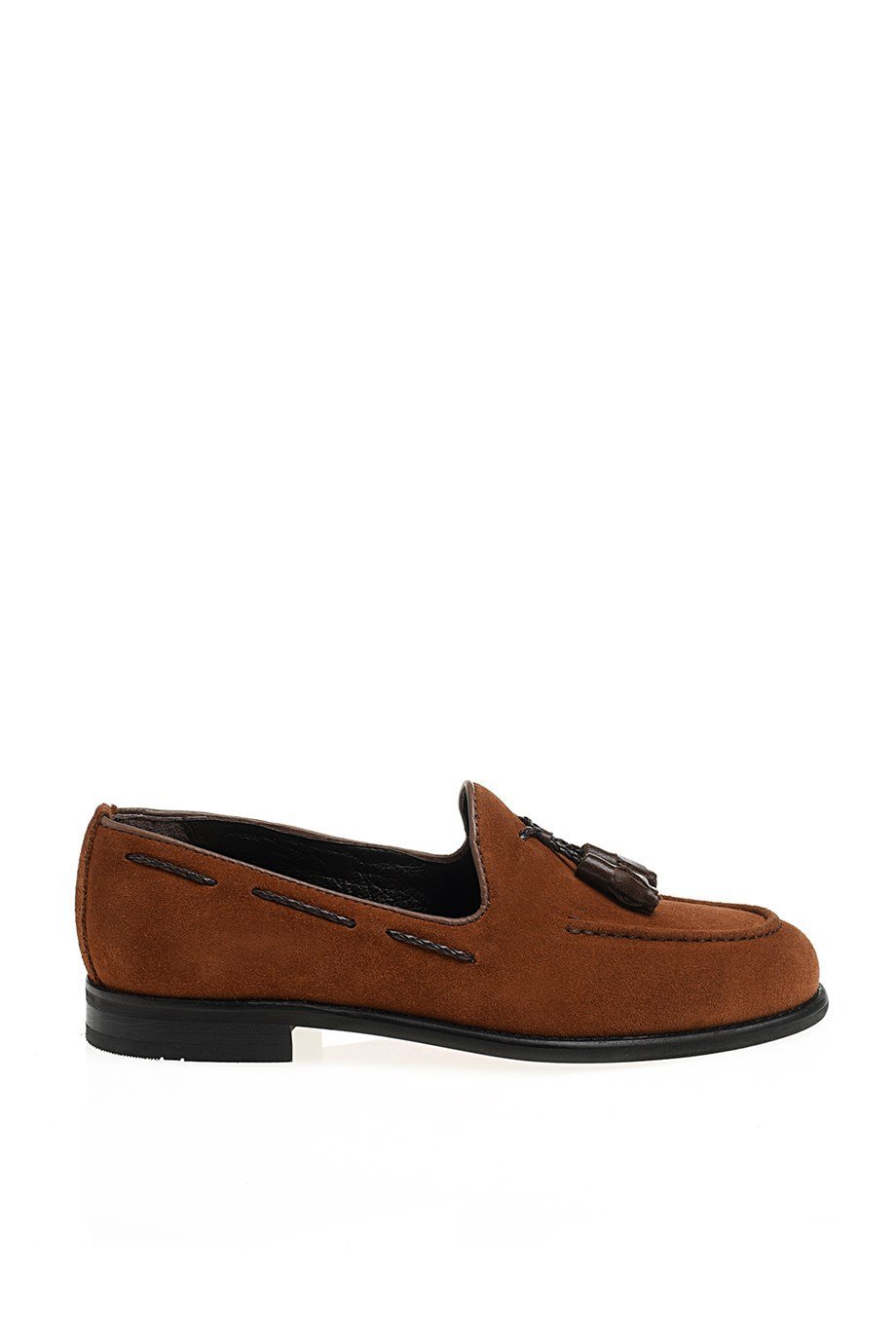 Cinnamon Men's Suede Tassel Loafers - SUITHARBOR