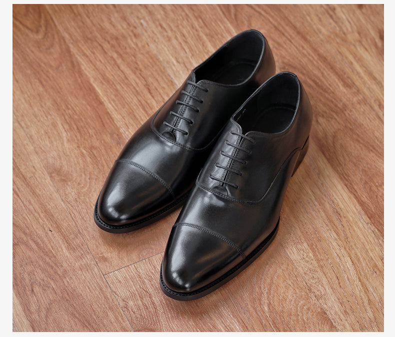 Classic Black Cap-Toe Oxfords