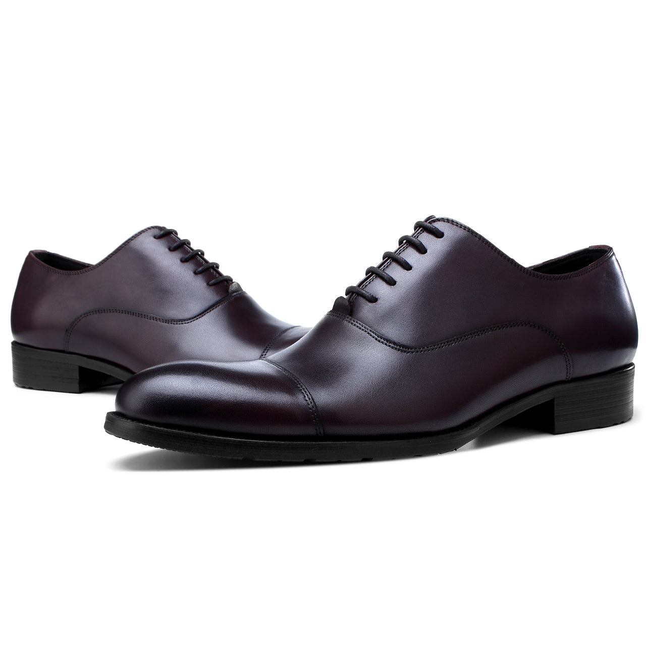 Classic Black Cap-Toe Oxfords
