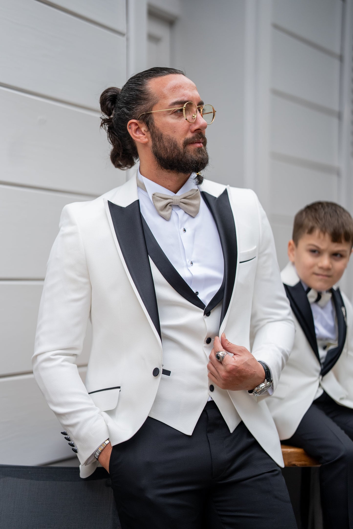 Snowy Elegance Boys Tuxedo Suit