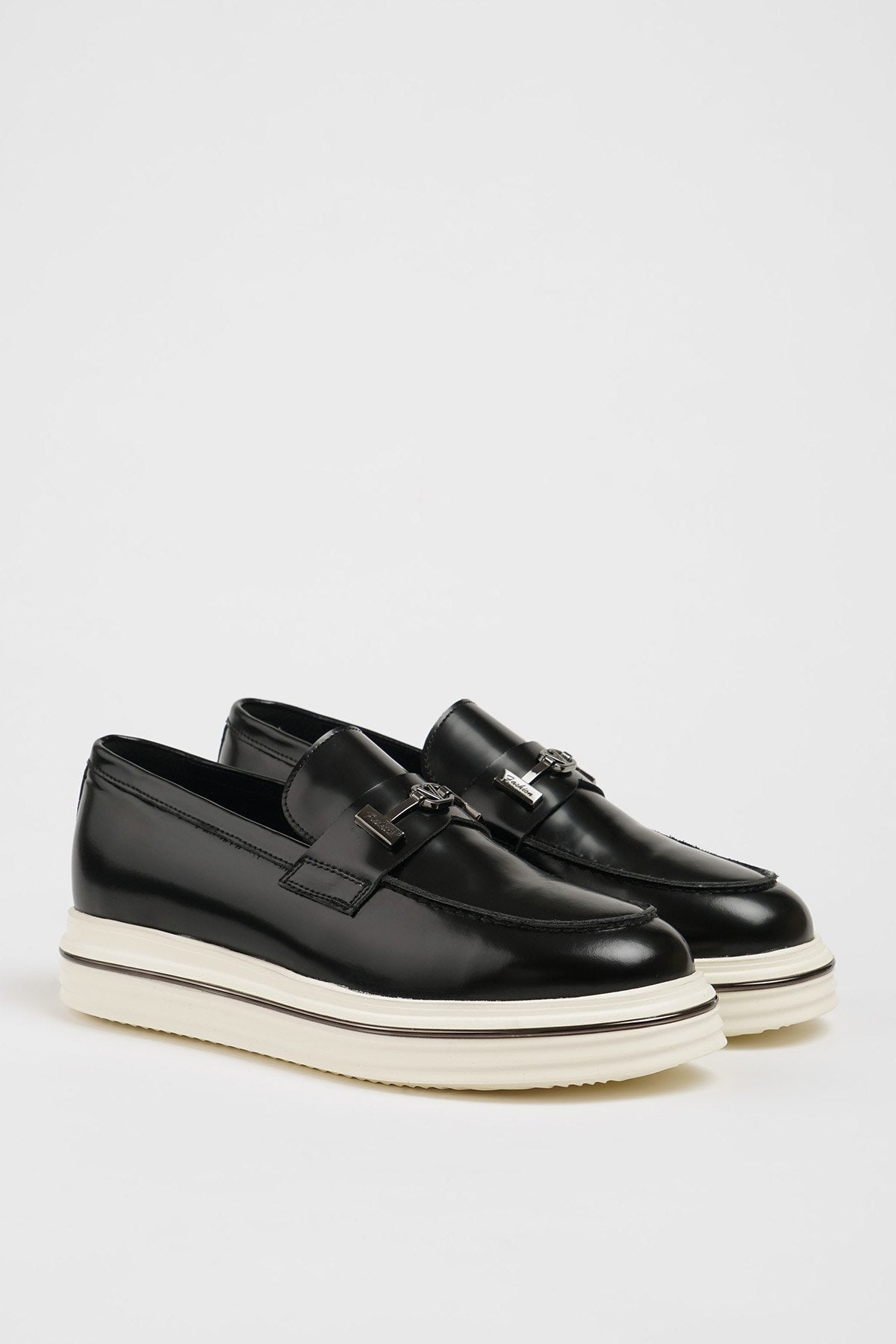 Men’s Black Leather Slip - On Loafers - SUITHARBOR
