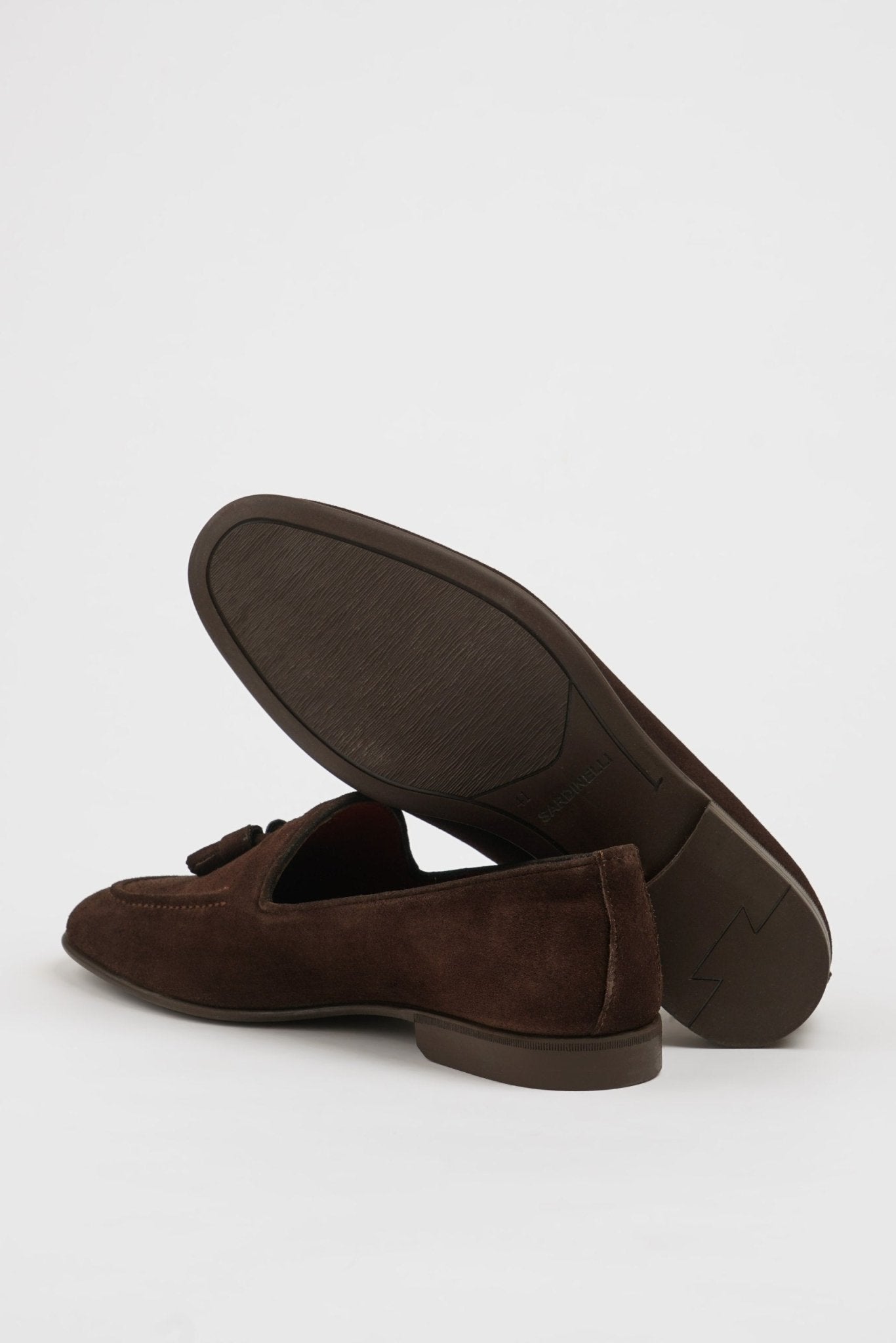 Men’s Brown Suede Tassel Loafers - SUITHARBOR