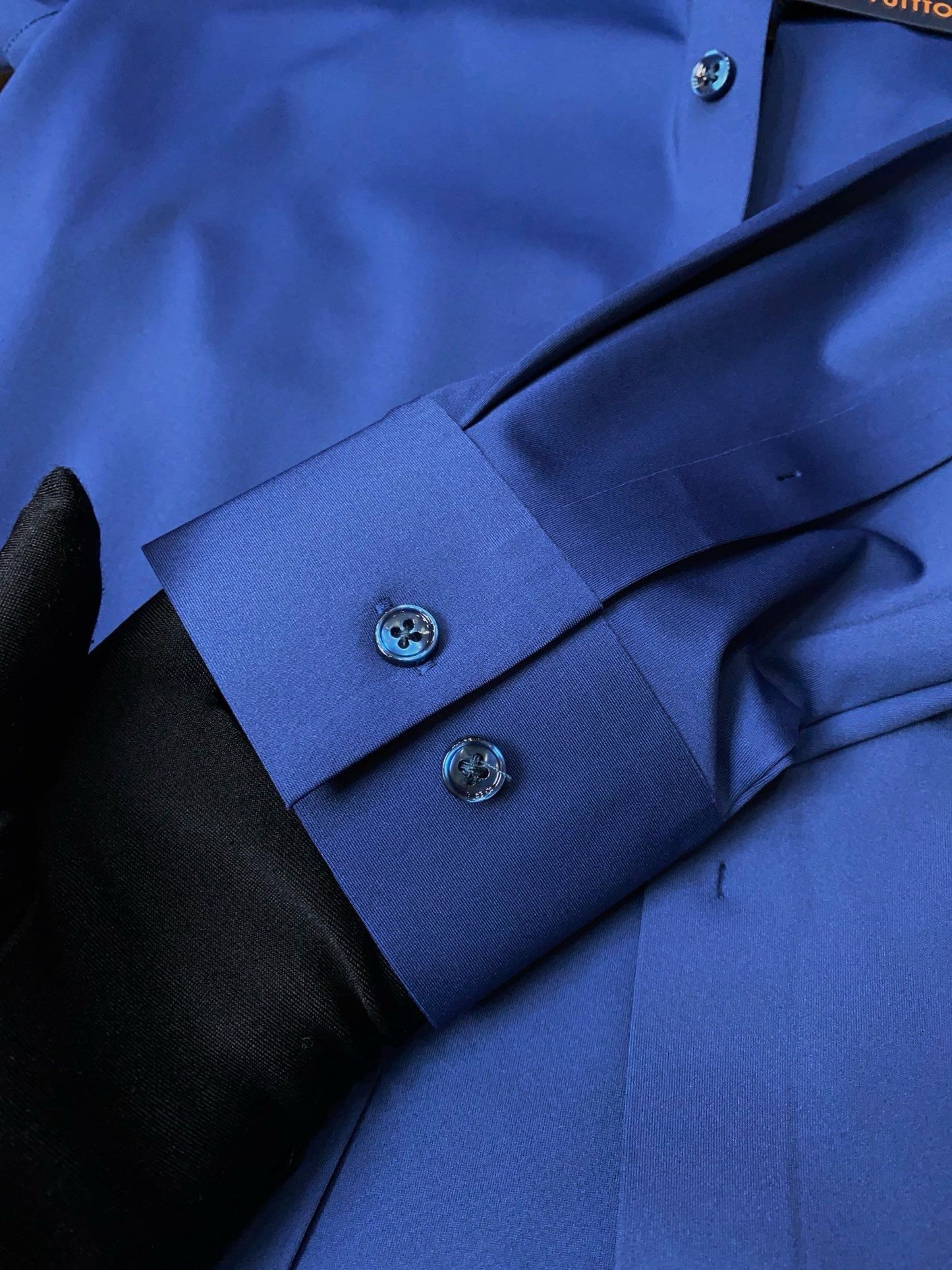 Men’s Classic Navy Executive Dress Shirt - SUITHARBOR