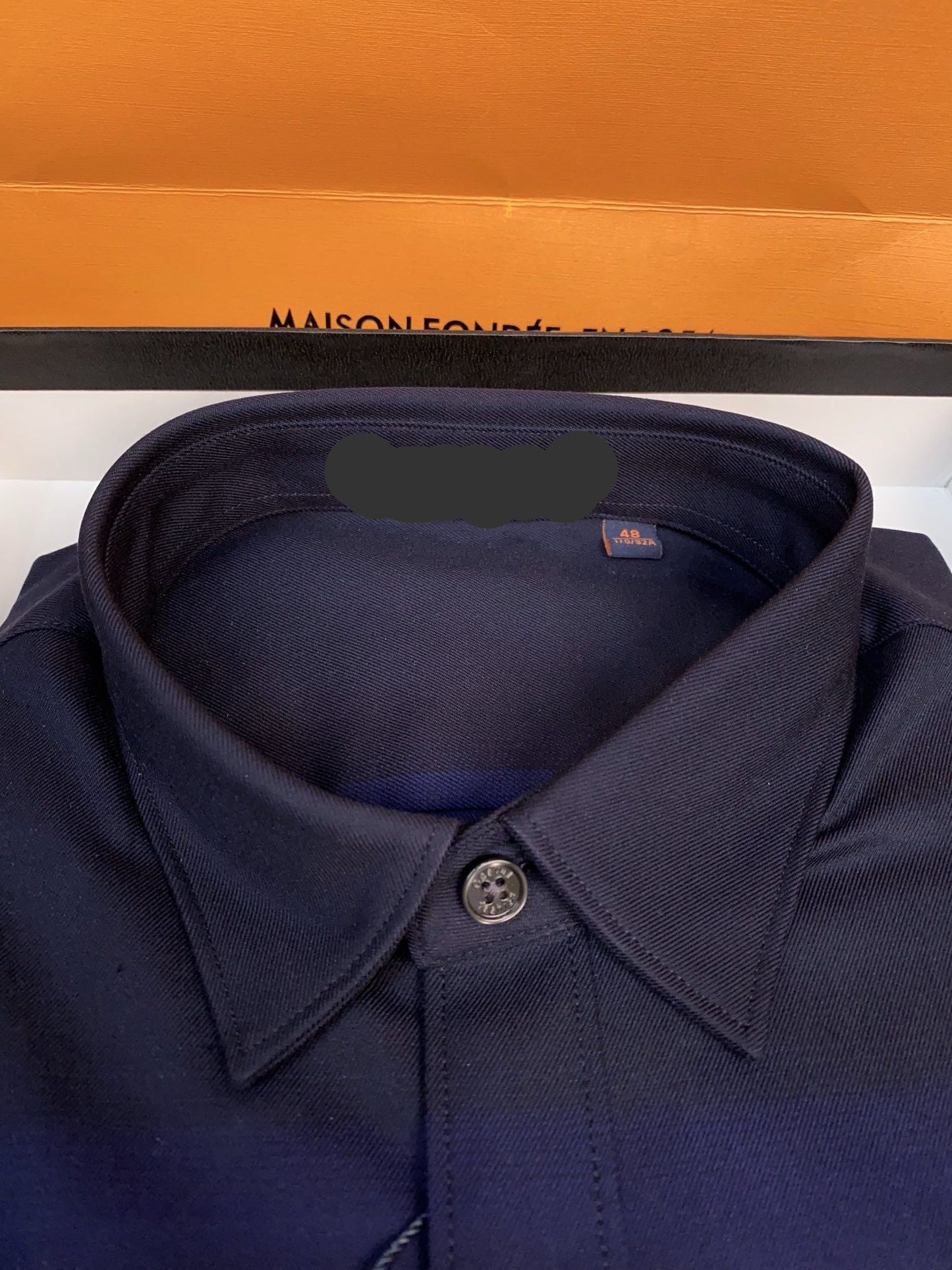 Men’s Navy Blue Striped Dress Shirt - SUITHARBOR