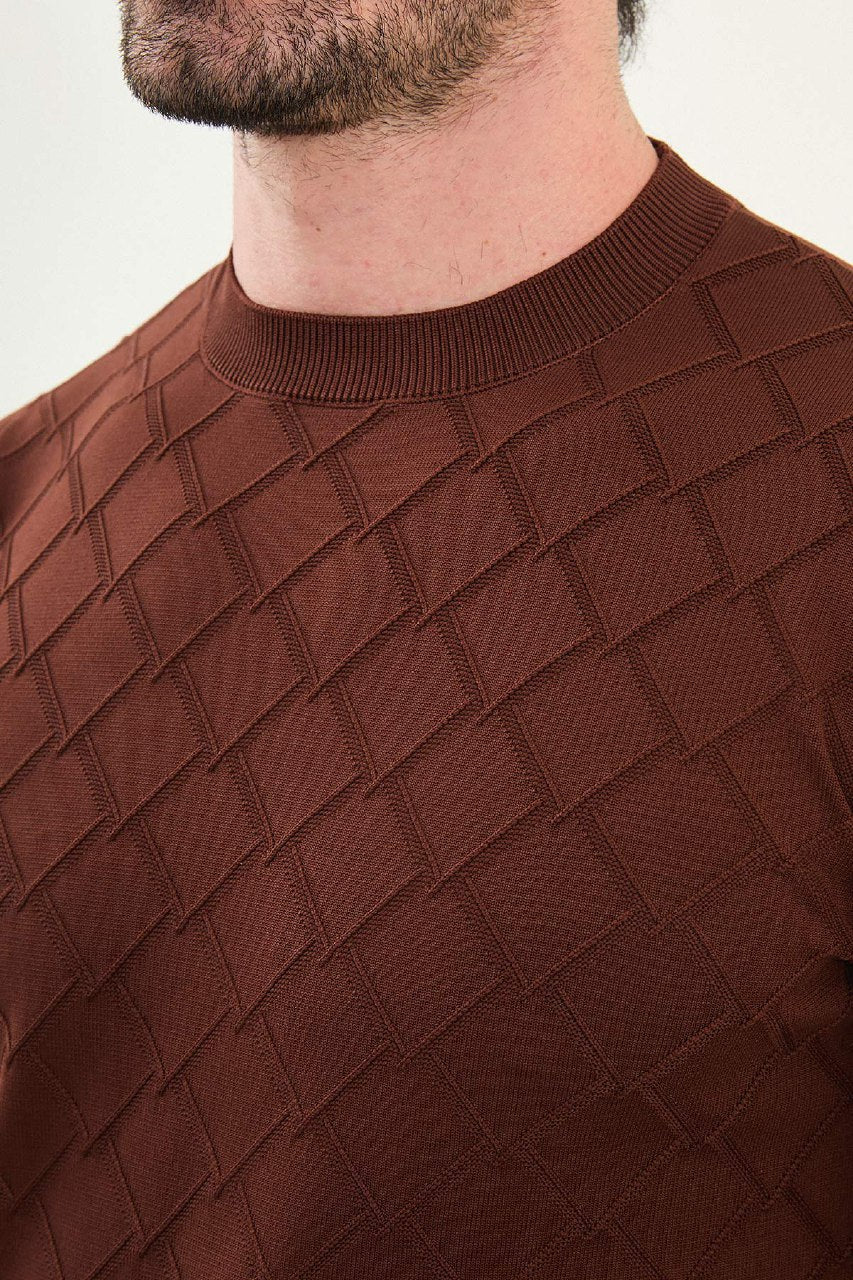 Men’s Tile Textured Knit Sweater - SUITHARBOR