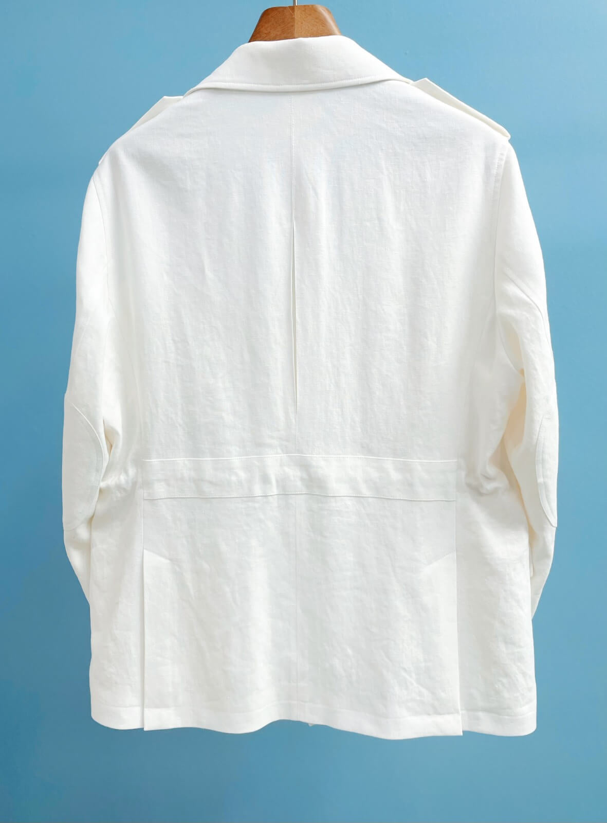 Men's White Linen Safari Jacket - SUITHARBOR