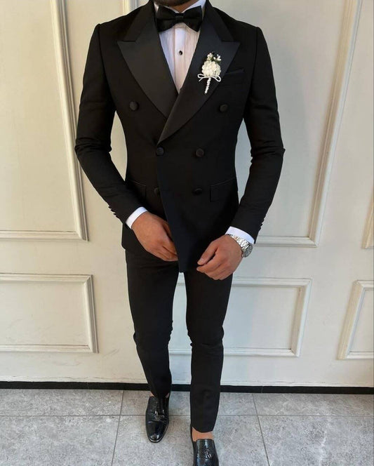 Midnight Satin Peak Tuxedo