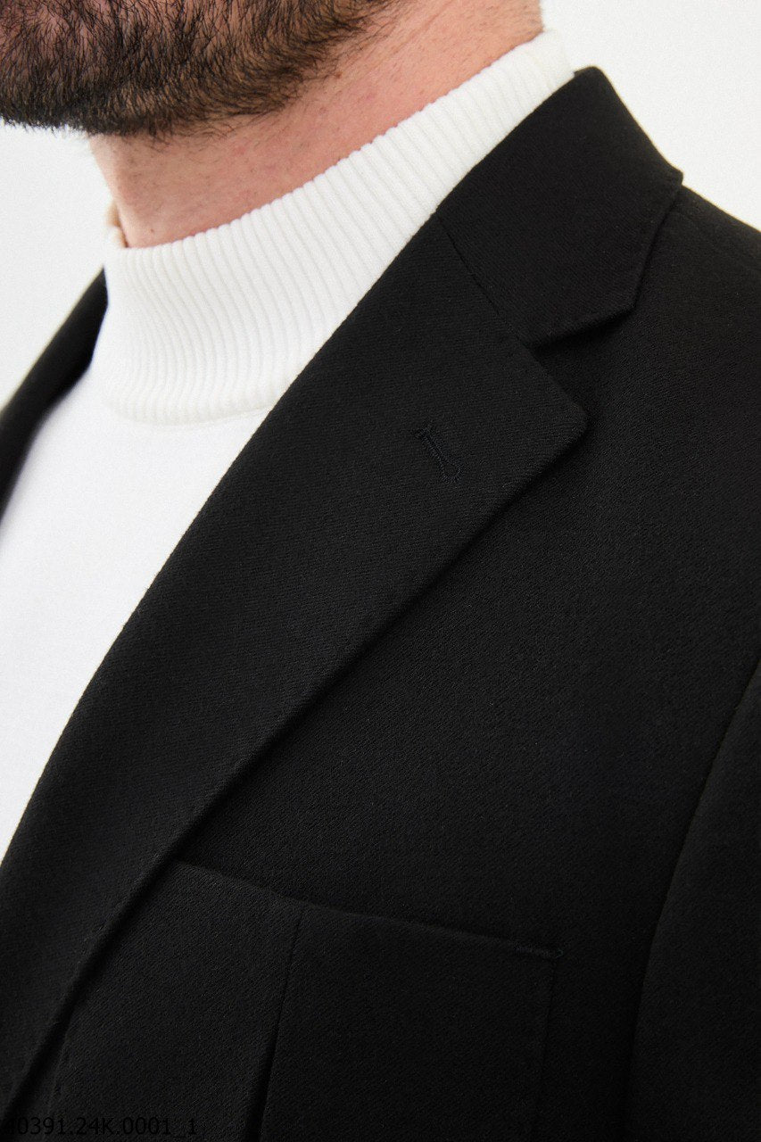 SuitHarbor Executive Black Slim Fit Blazer