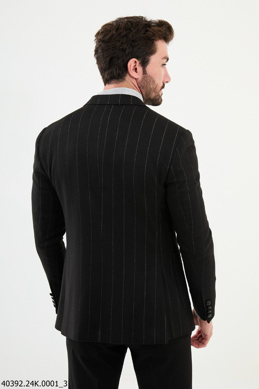 Midnight Ascend Pinstripe Blazer