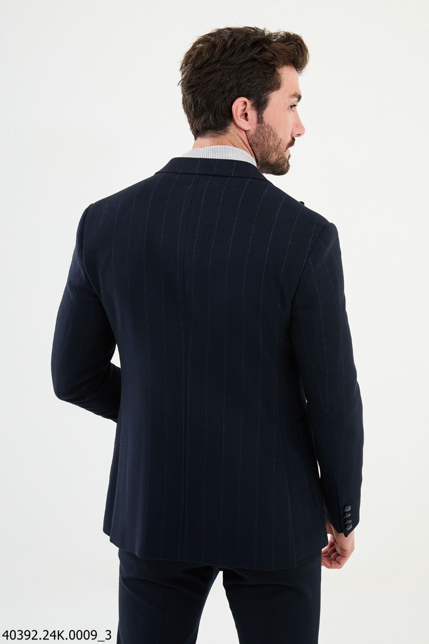 Starlit Navy Pinstripe Luxe Blazer