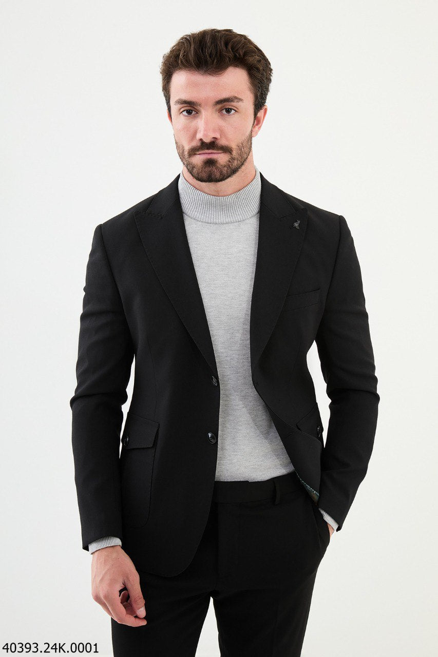 Men’s Classic Black Slim Fit Blazer