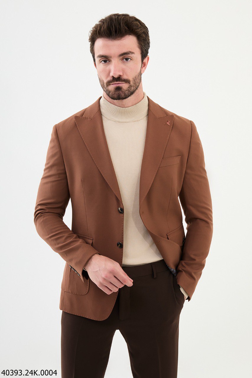 Men’s Chestnut Brown Slim Fit Blazer