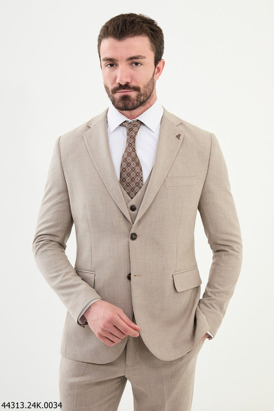 Sandstone Fit Beige Wedding Suit