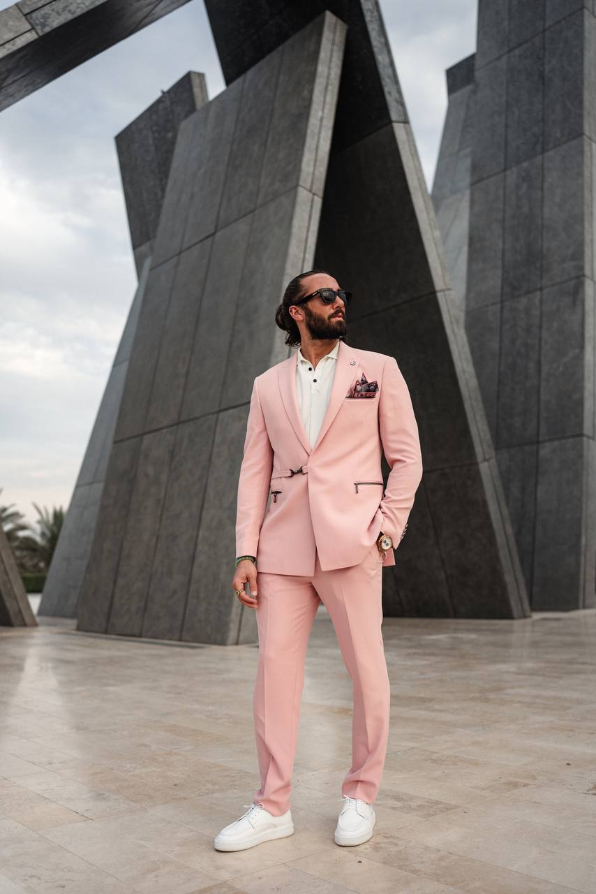 SUITHARBOR™ Pink Tailored Suit