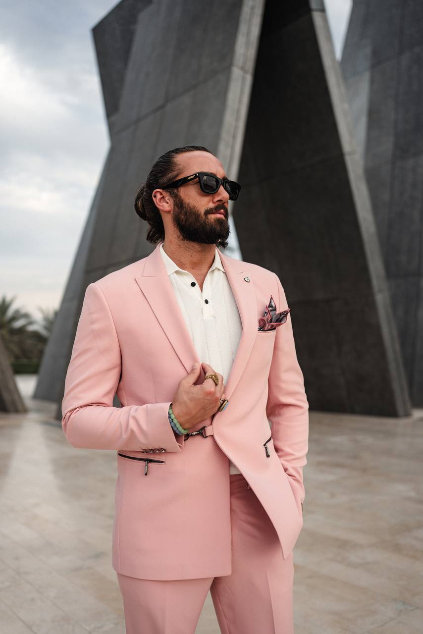 SUITHARBOR™ Pink Tailored Suit
