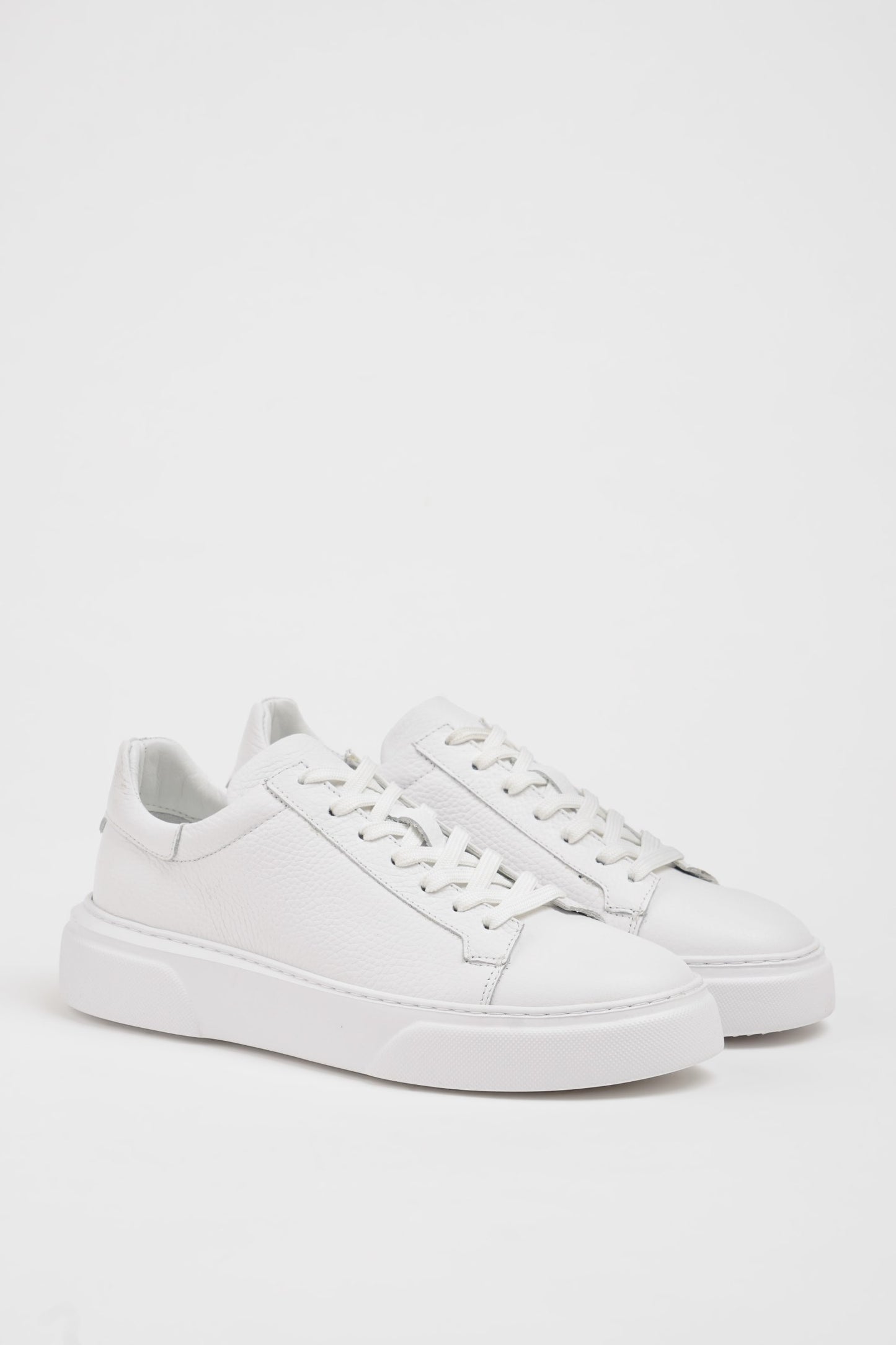 SUITHARBOR White Leather Sneakers for Men