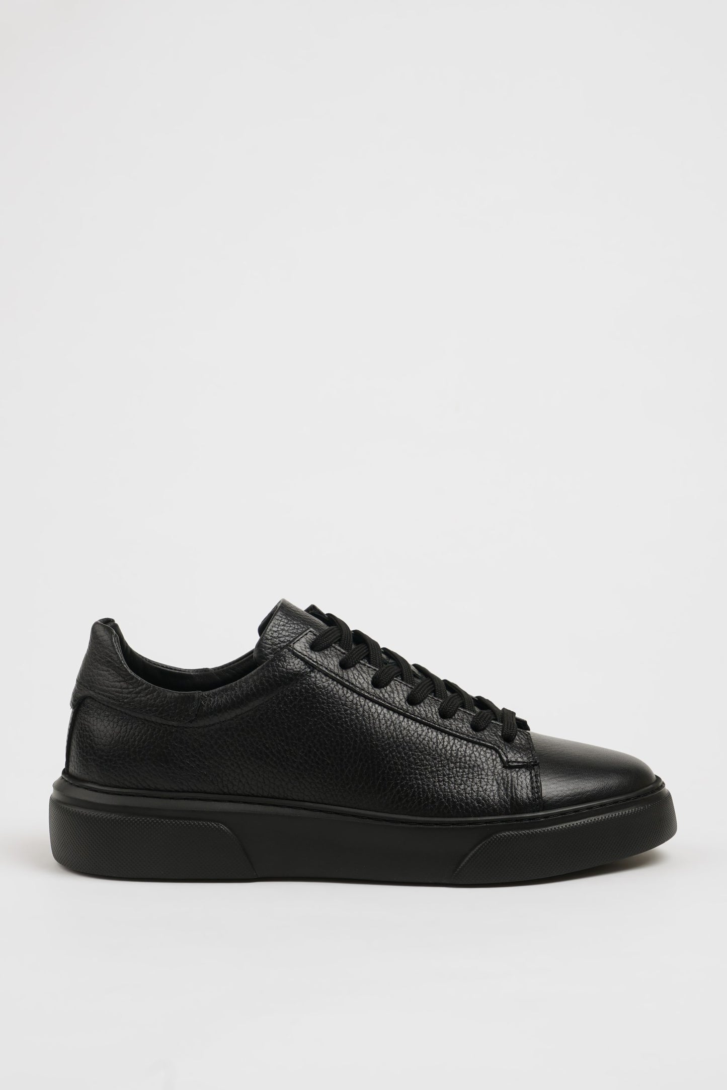 SUITHARBOR Dark Black Leather Sneakers for Men