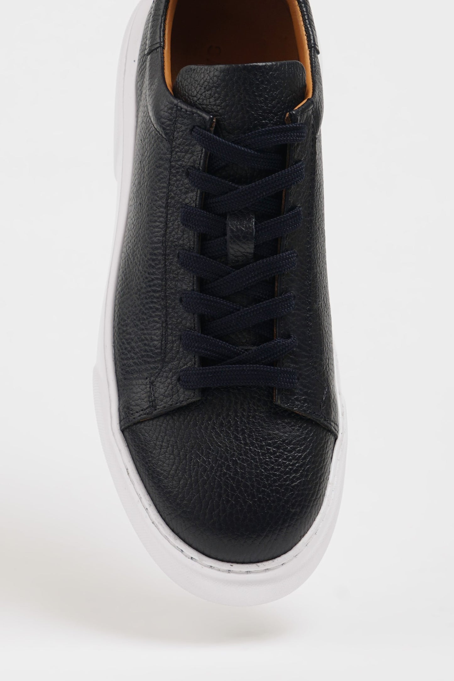 SUITHARBOR Navy Blue Leather Sneakers for Men