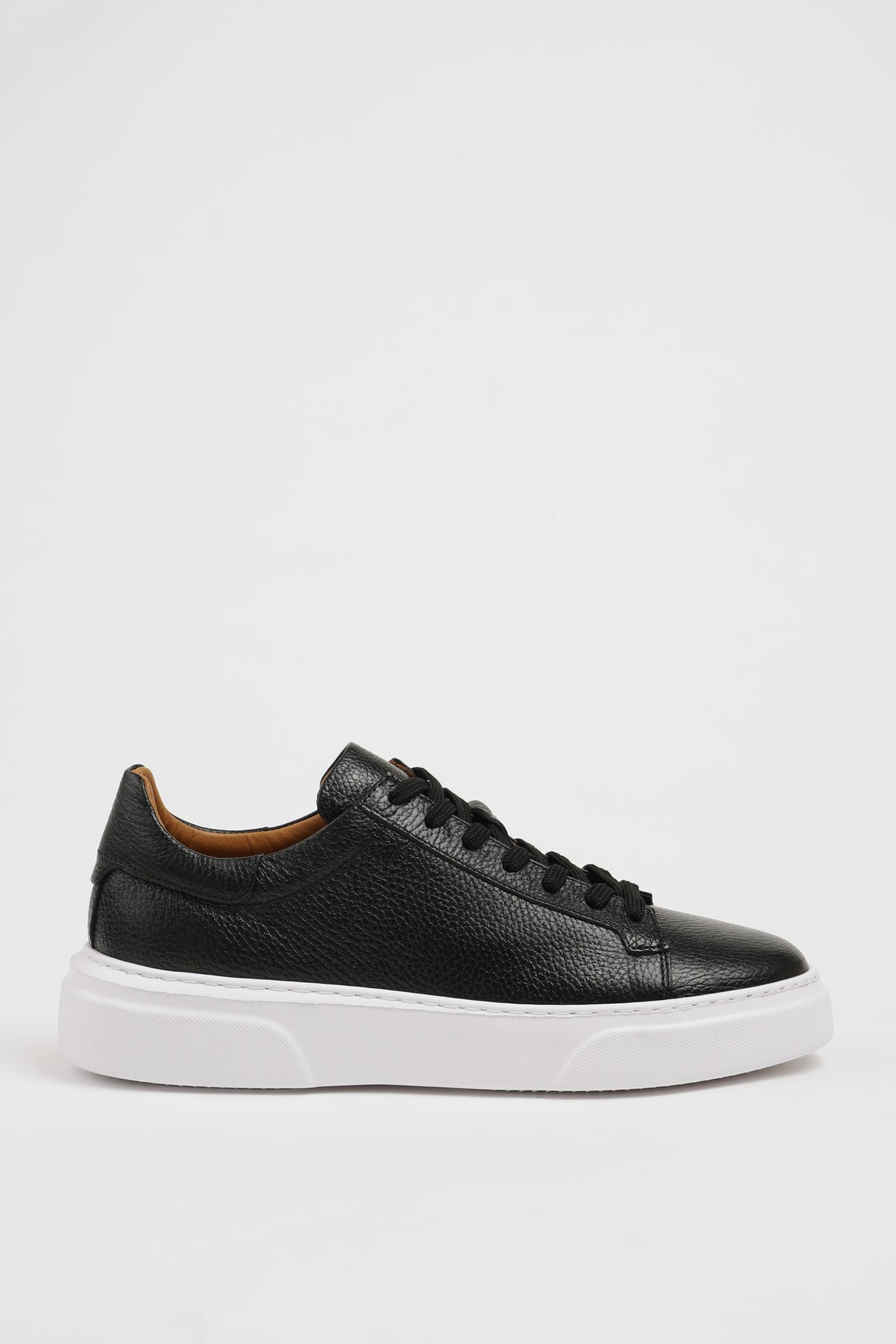 SUITHARBOR Black Leather Sneakers for Men