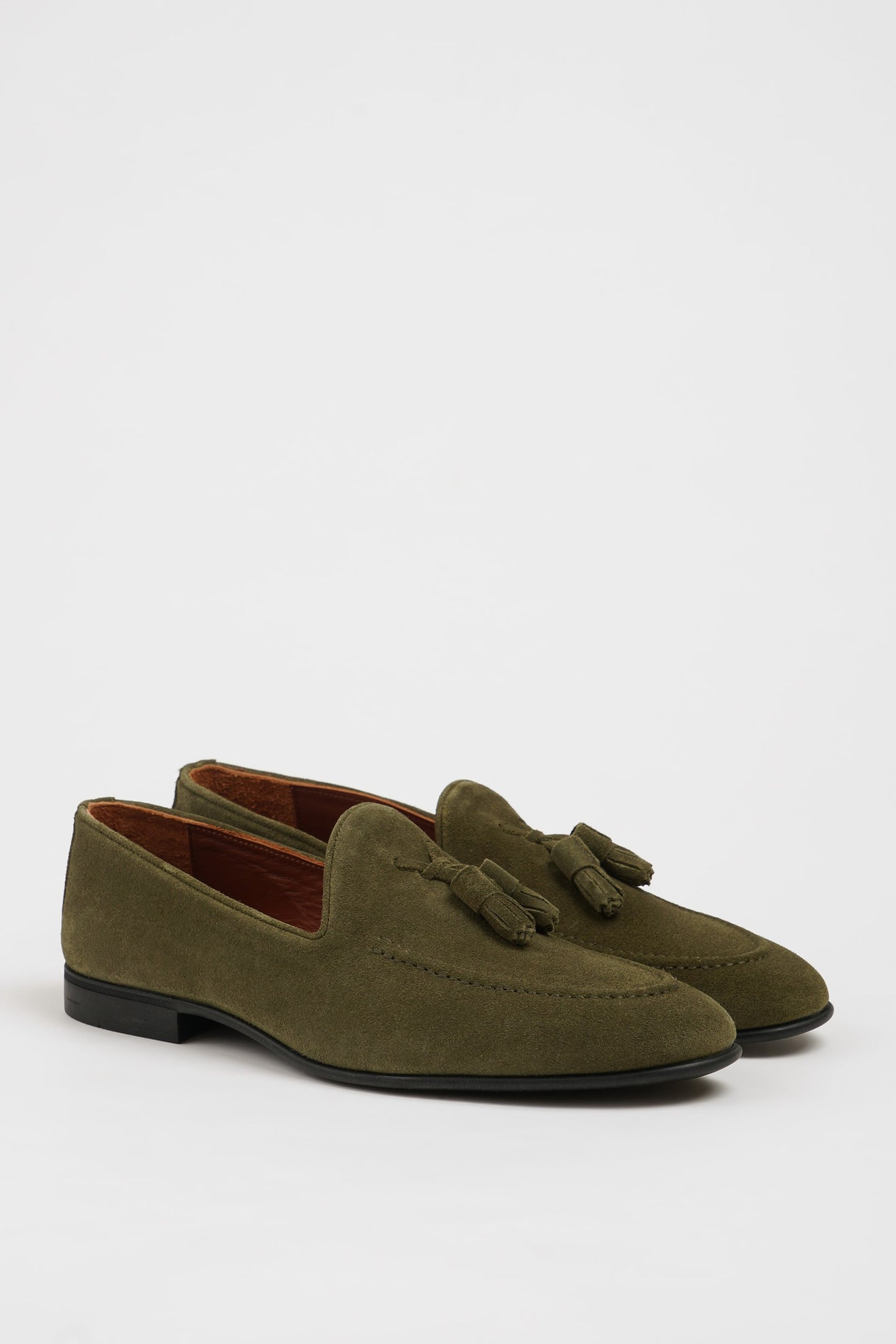 Men’s Dark Olive Suede Slip-On Loafers