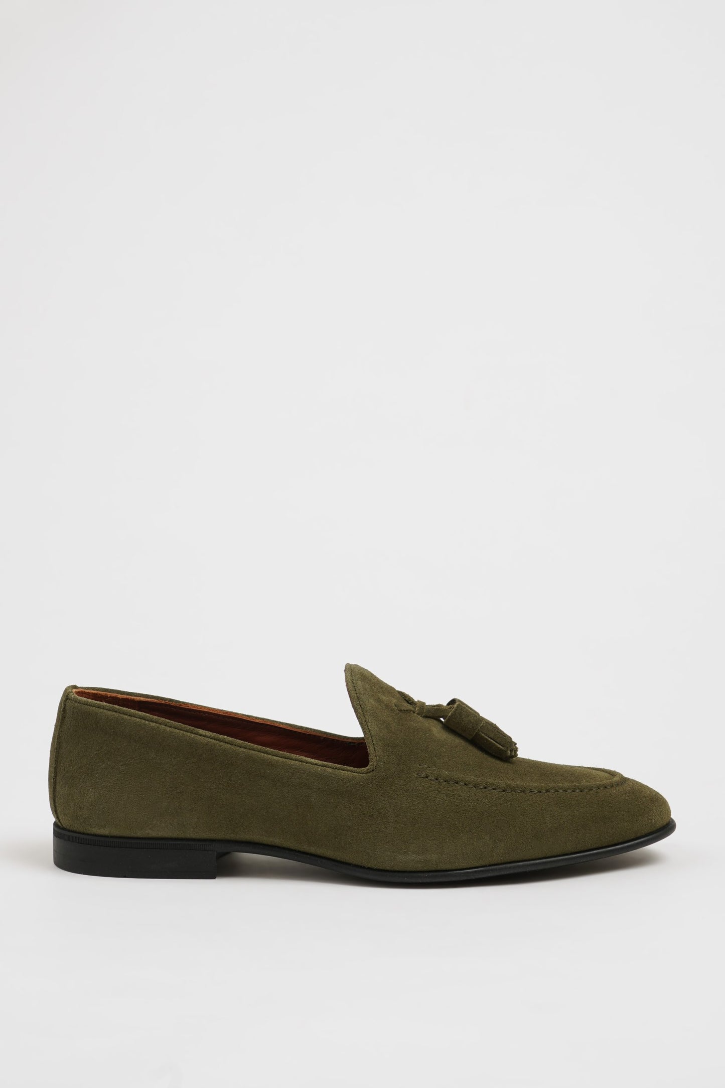 Men’s Dark Olive Suede Slip-On Loafers